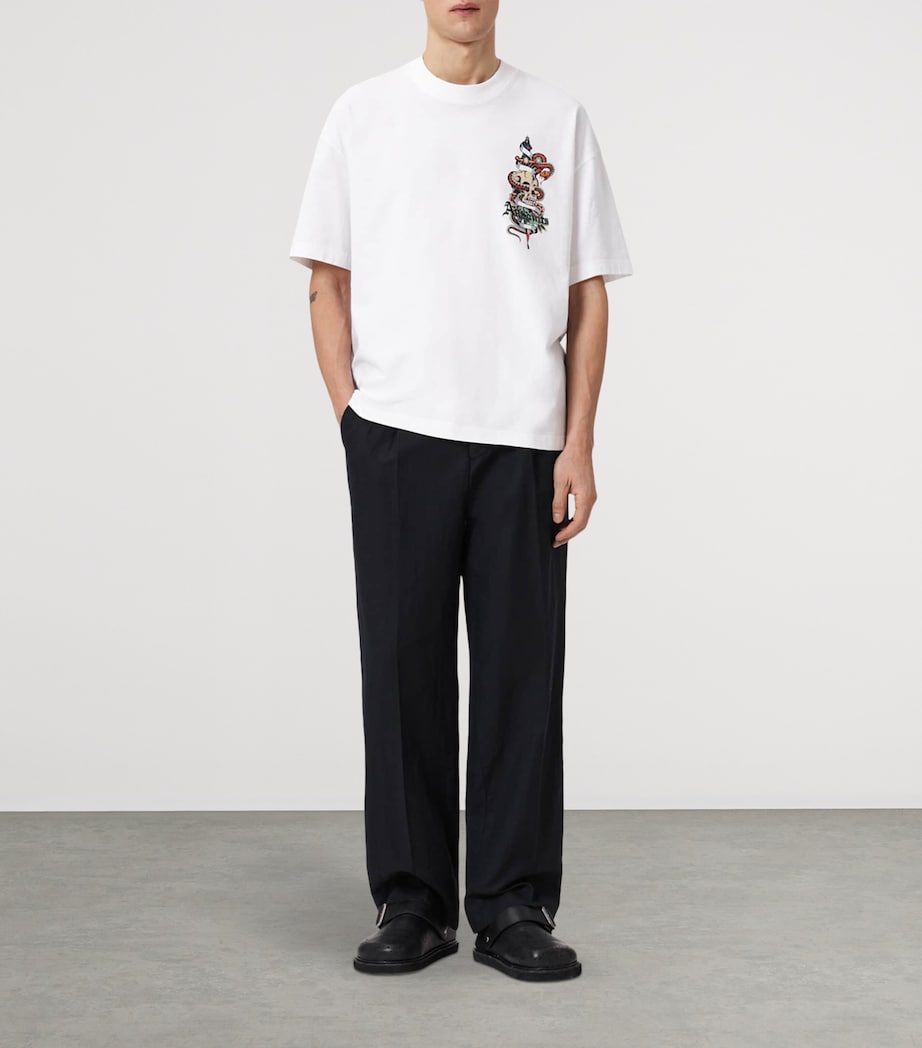 AllSaints Mens Organic Cotton Blade T-Shirt Optic White Image 2