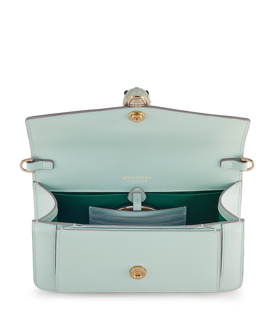 Bvlgari Leather Serpenti Forever East-West Shoulder Bag Turquoise Image 4