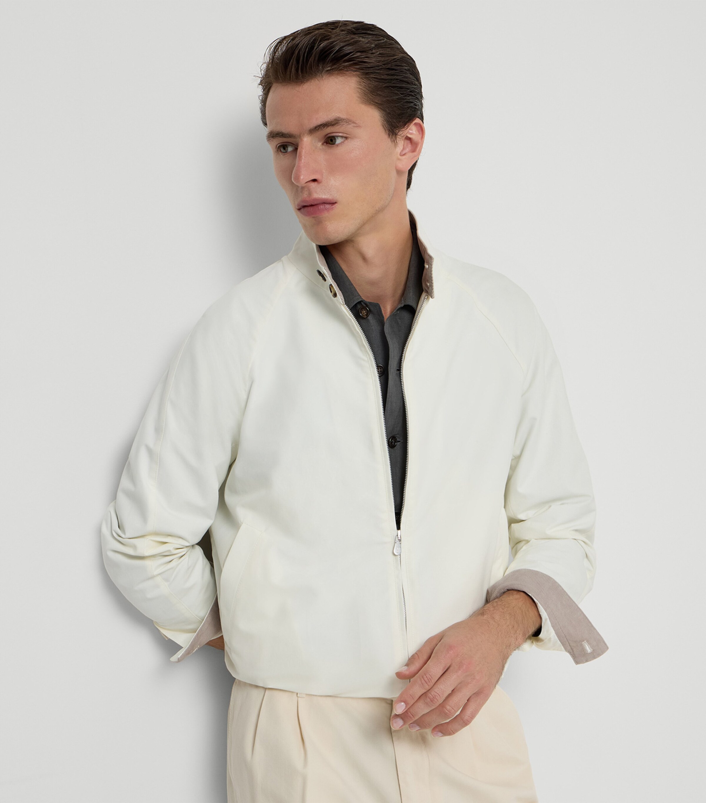 Brunello Cucinelli Mens Cotton-Blend Water-Resistant Jacket Image 2