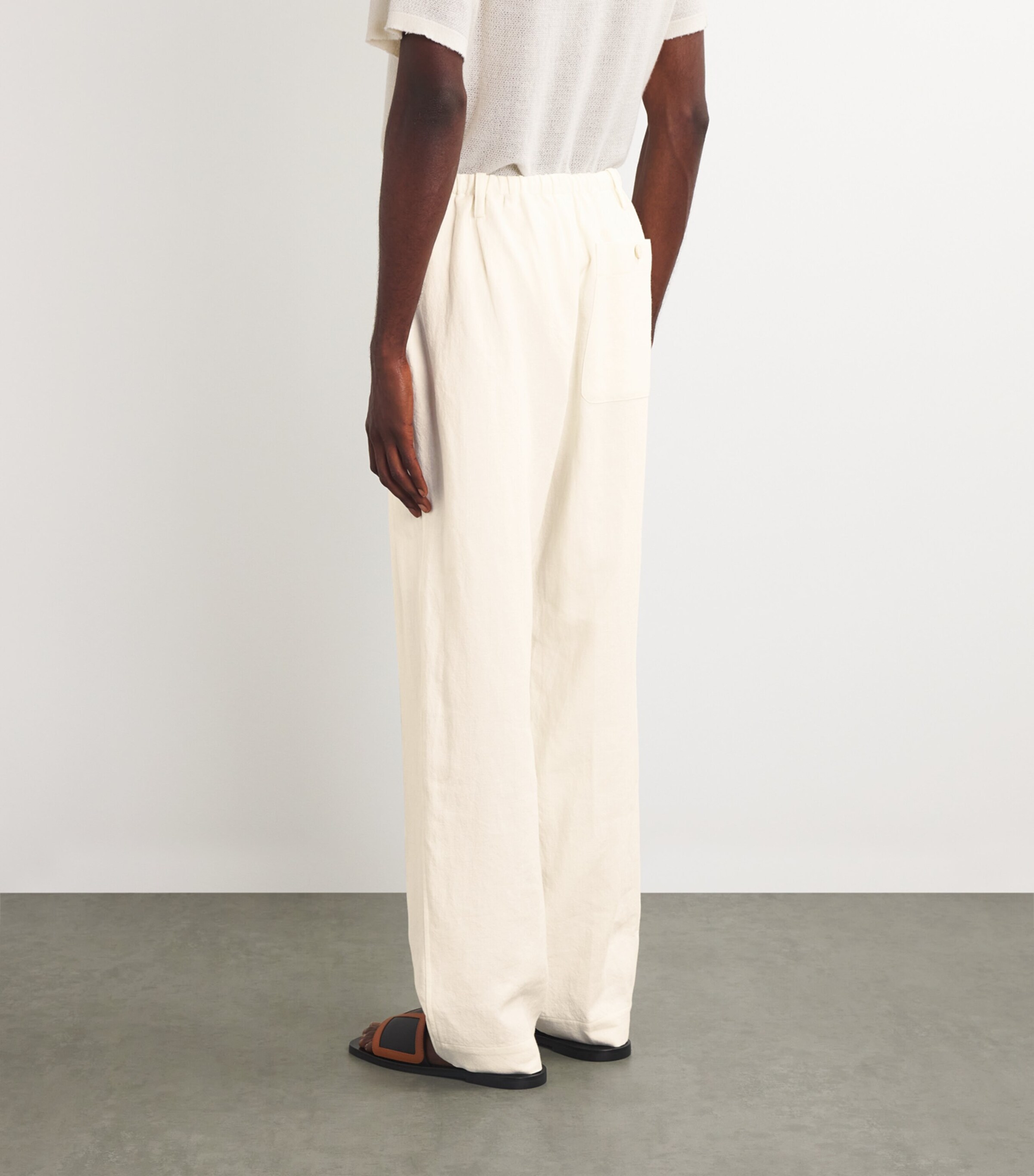 Drawstring Straight Trousers 5 ECRU Image 4