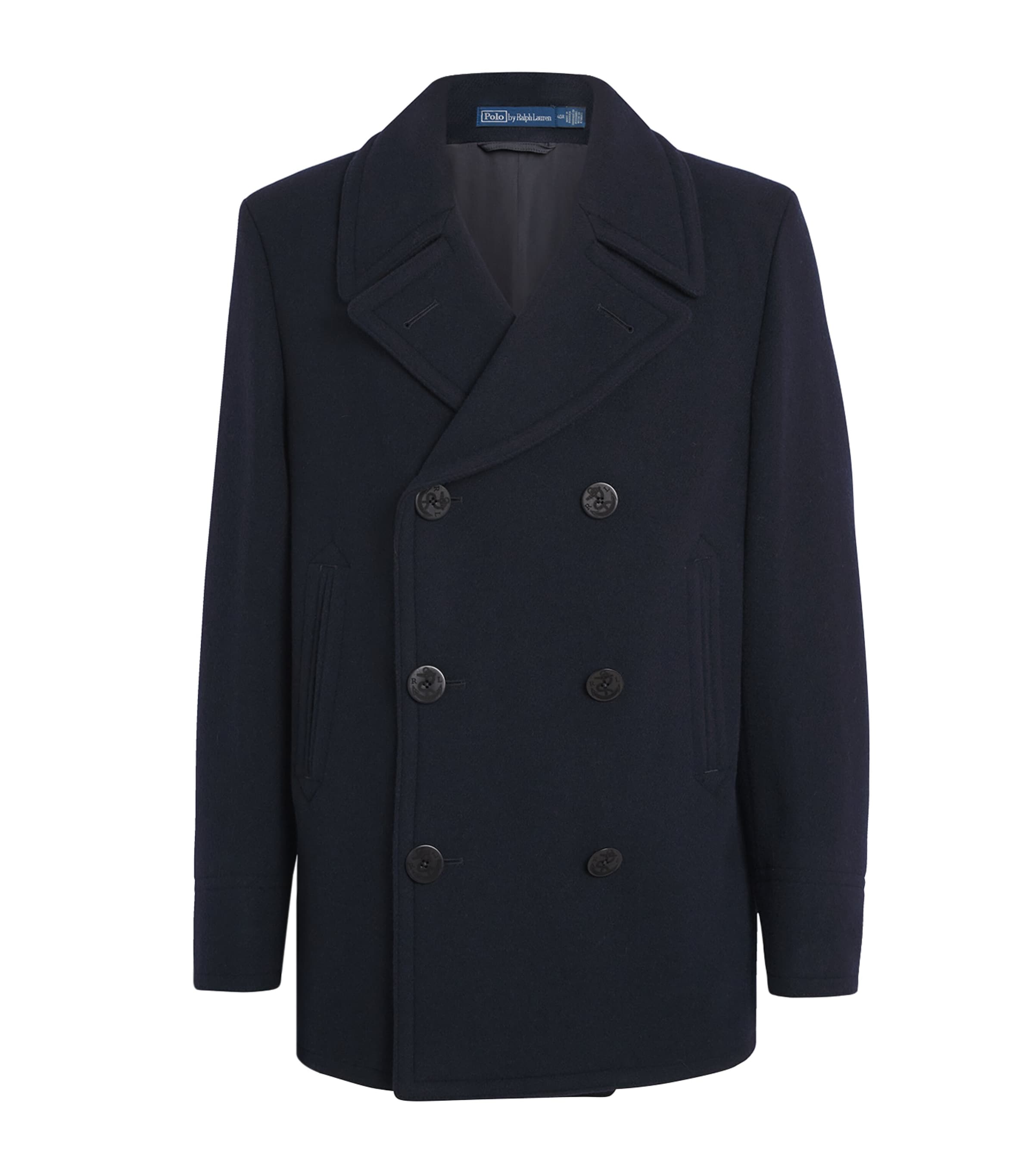 Wool-Blend Melton Peacoat NAVY Image 1