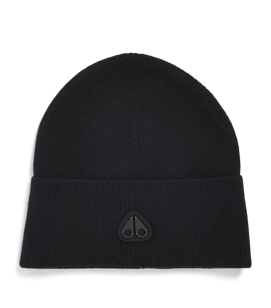 Moose Knuckles Wool-Cotton Frost Beanie Black Image 1