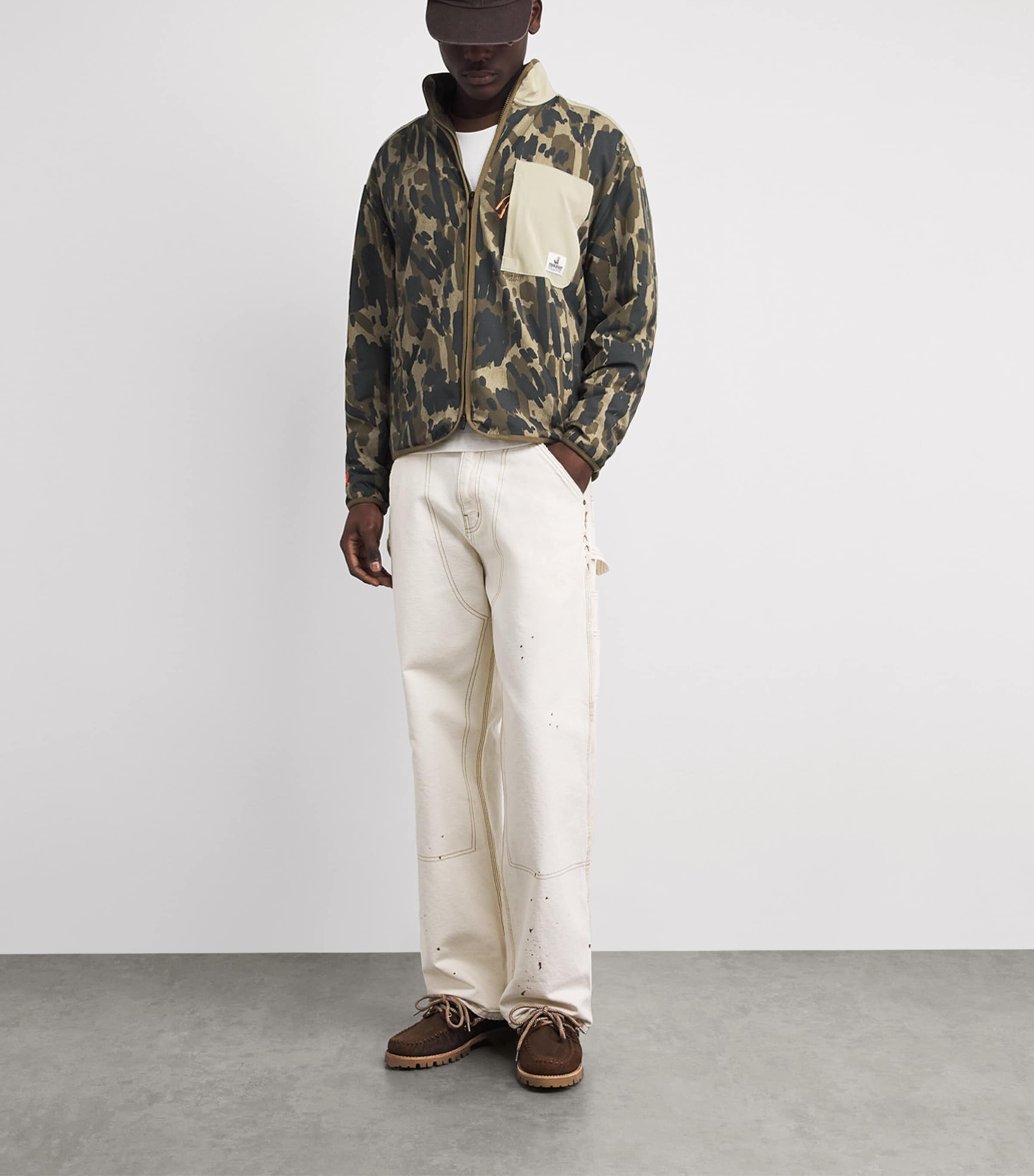 Malbon Mens Tour Divot Sherpa Jacket Bark Camo Image 2