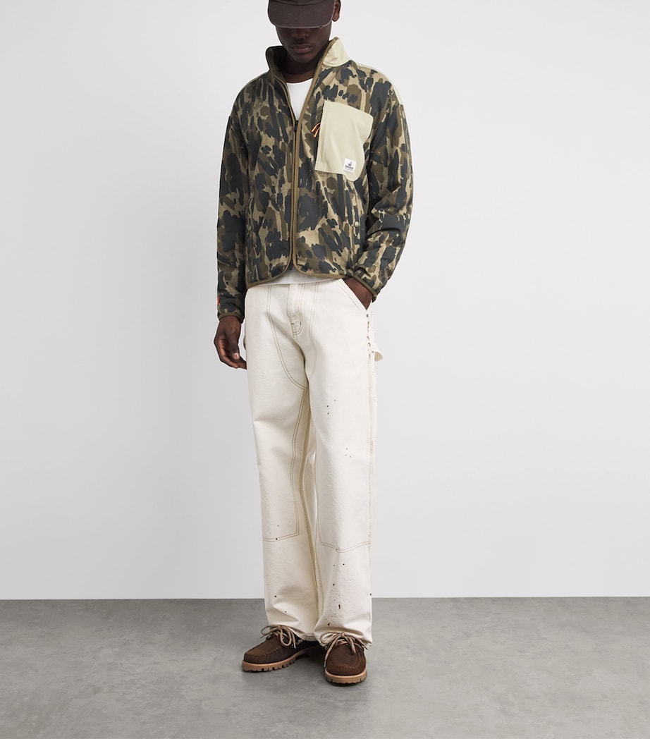 Malbon Mens Tour Divot Sherpa Jacket Bark Camo Image 2