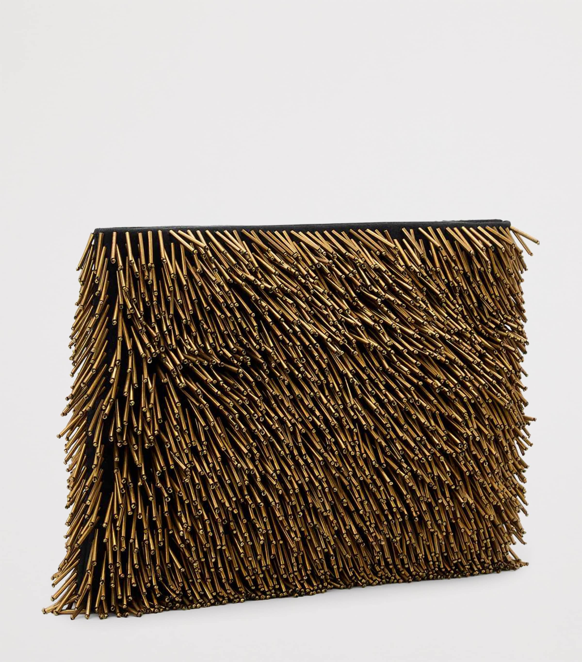 AllSaints Beaded Bettina Clutch Bag Warm Brass Image 3