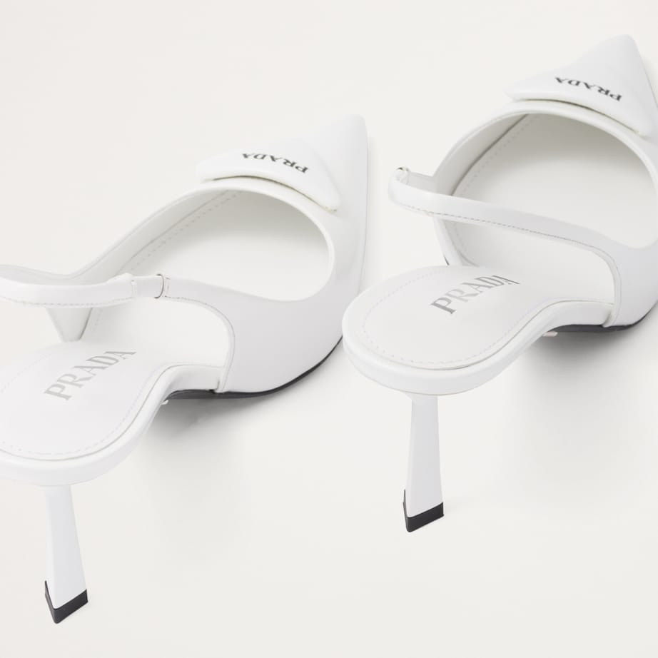 Brushed Leather Slingback Pumps 75 F0009 Image 6