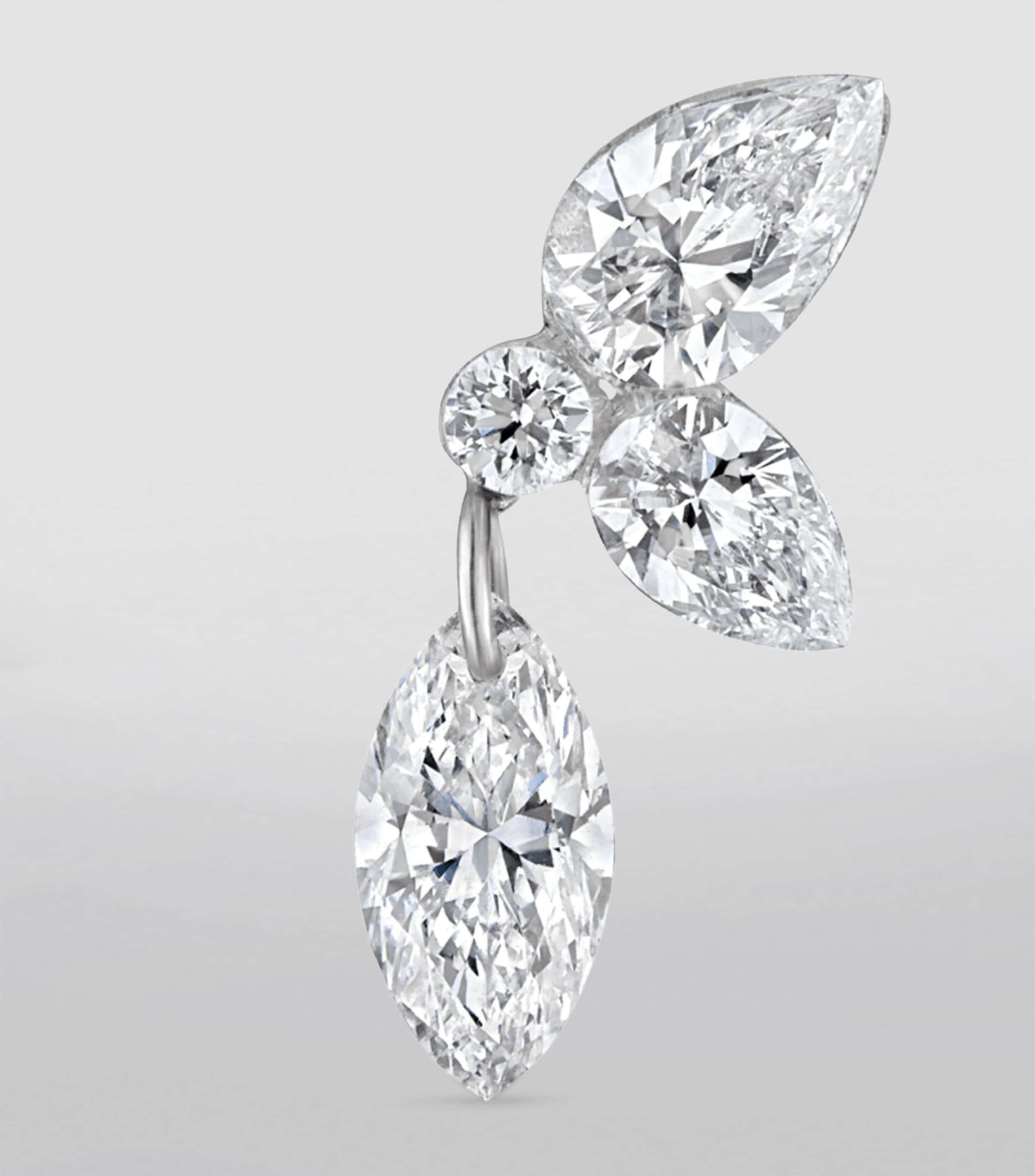 Grand Marquise Pear Diamond Echo Earring (Direction A, 10.5mm) WHITE GOLD Image 6