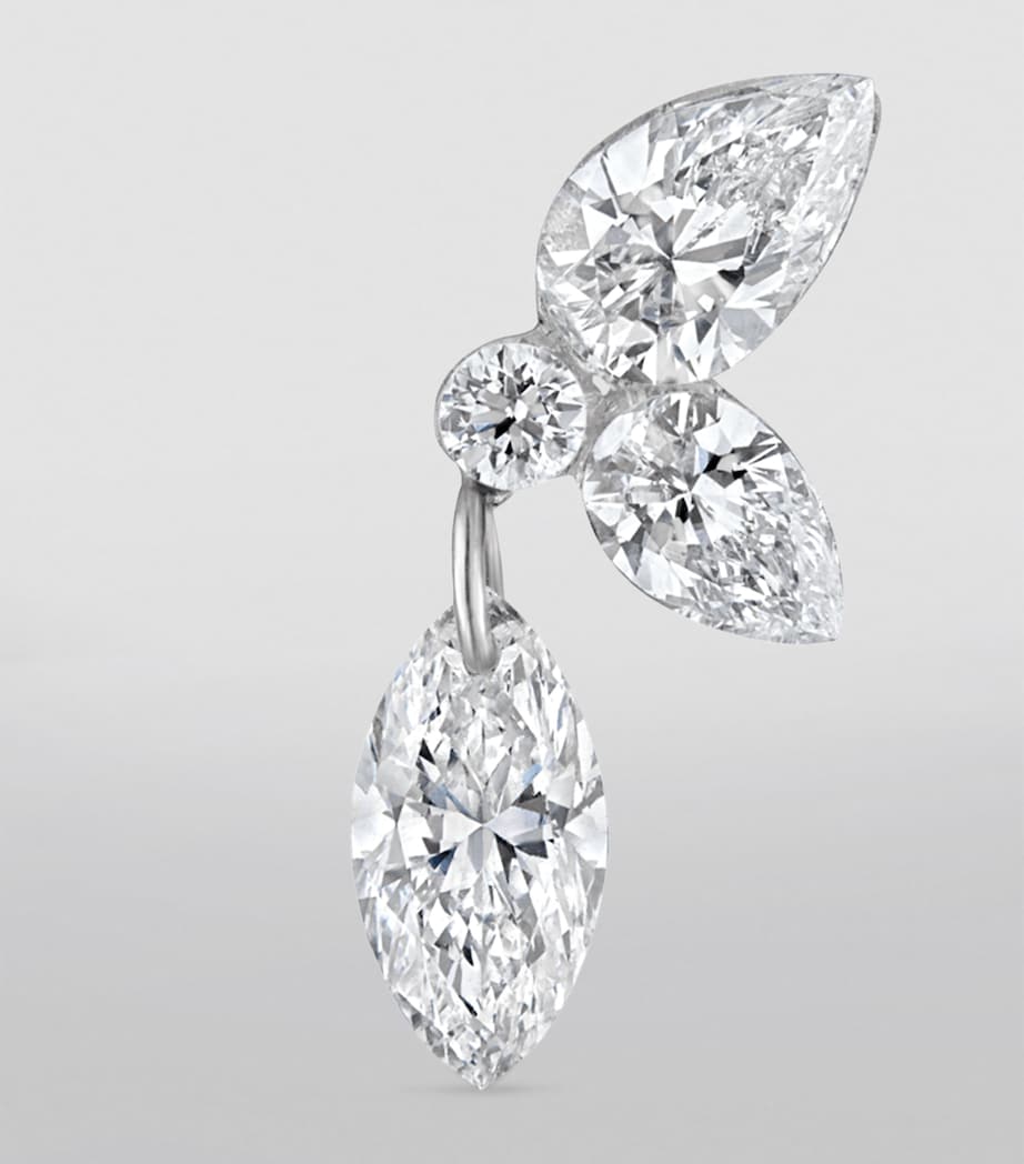 Grand Marquise Pear Diamond Echo Earring (Direction A, 10.5mm) WHITE GOLD Image 6