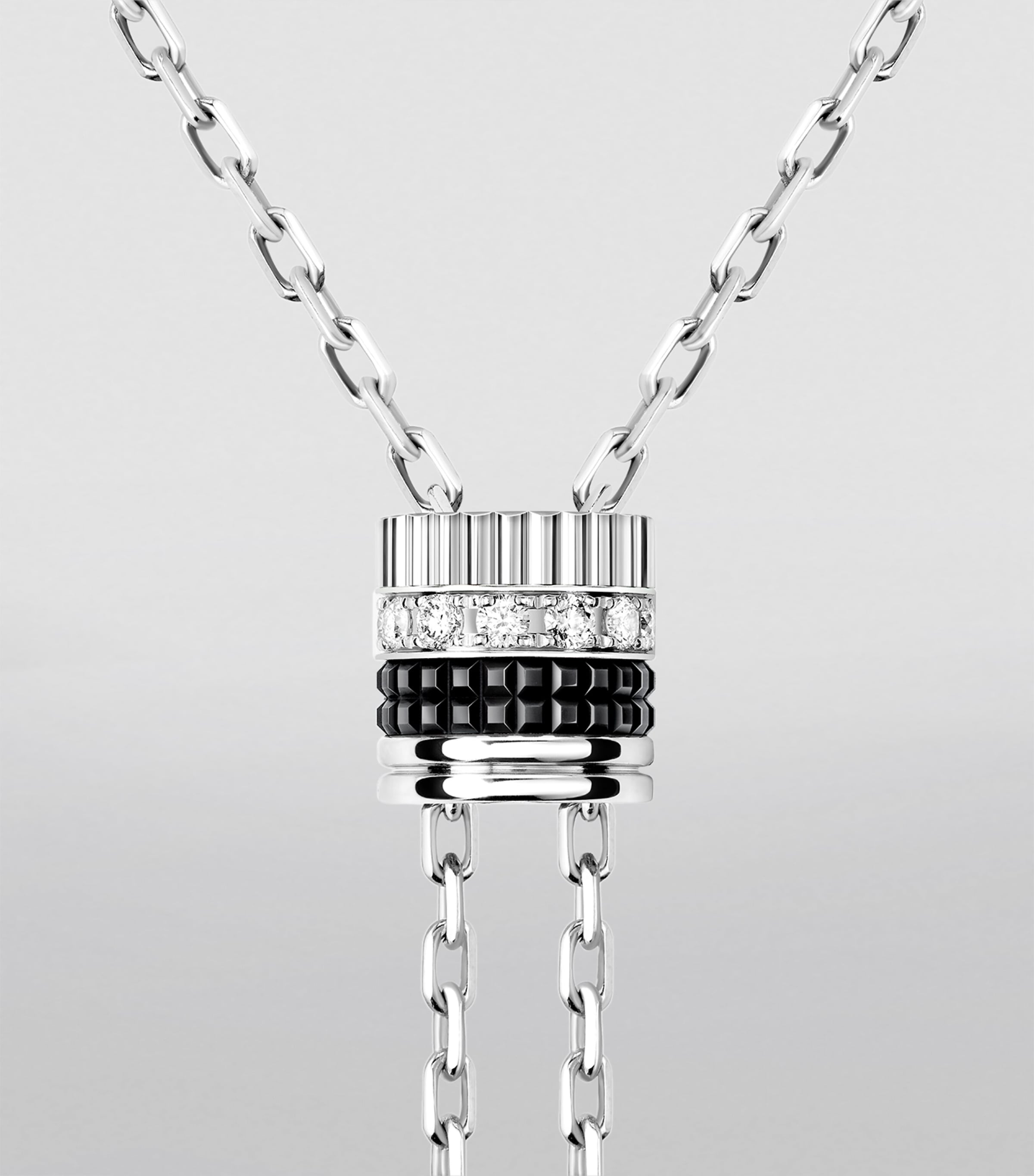 Boucheron Small White Gold and Diamond Quatre Black Edition Tie Necklace White Gold Image 3