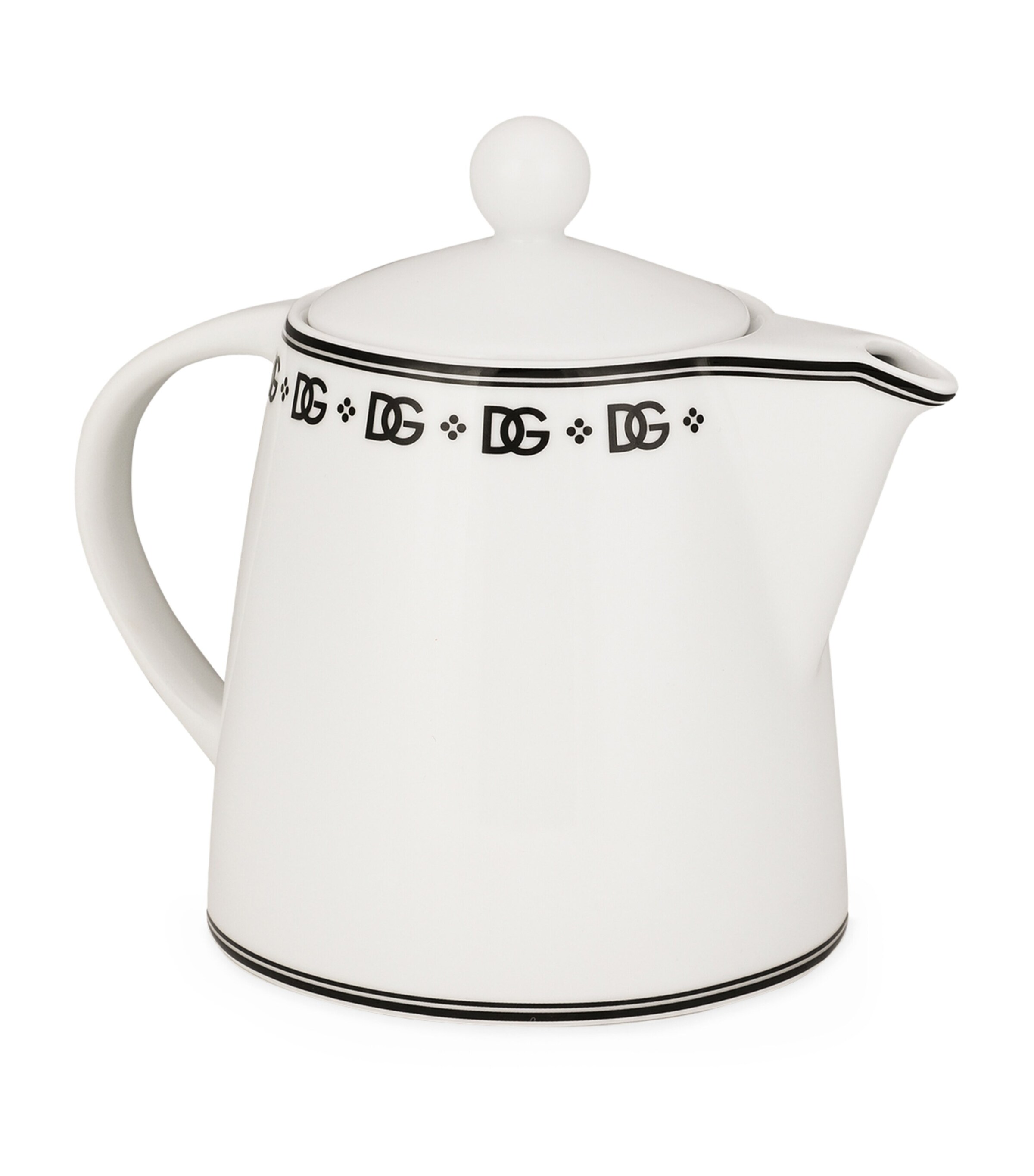 Dolce&Gabbana Casa Porcelain DG Logo Teapot Dg Logo Bordo Image 7