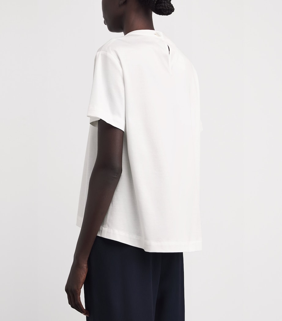 NOMADISSEM Womens Cotton Dente Blanche T-Shirt White Image 4