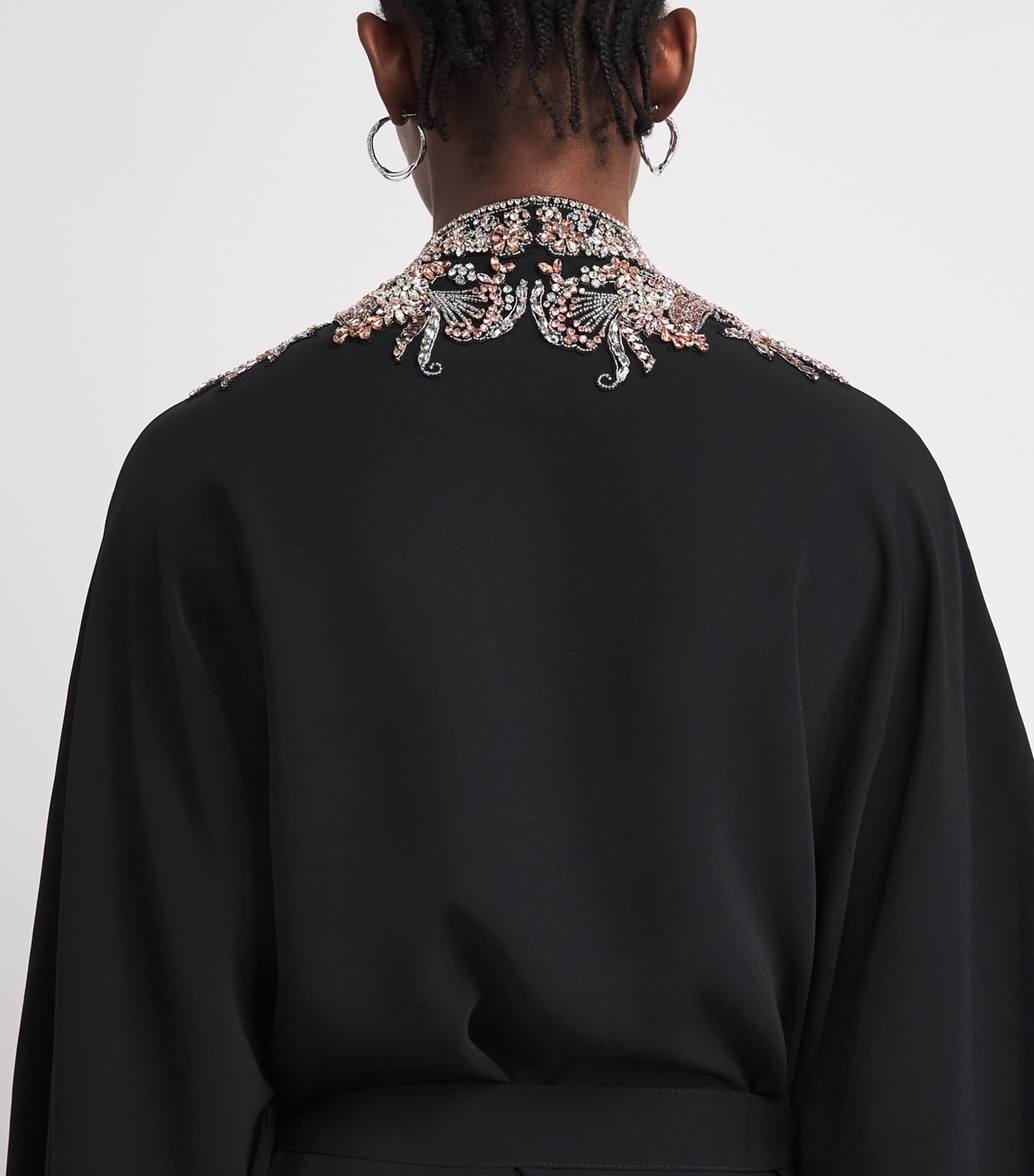 Zuhair Murad Womens Cady Embellished Cape Blk/mlt Jwlry Image 5