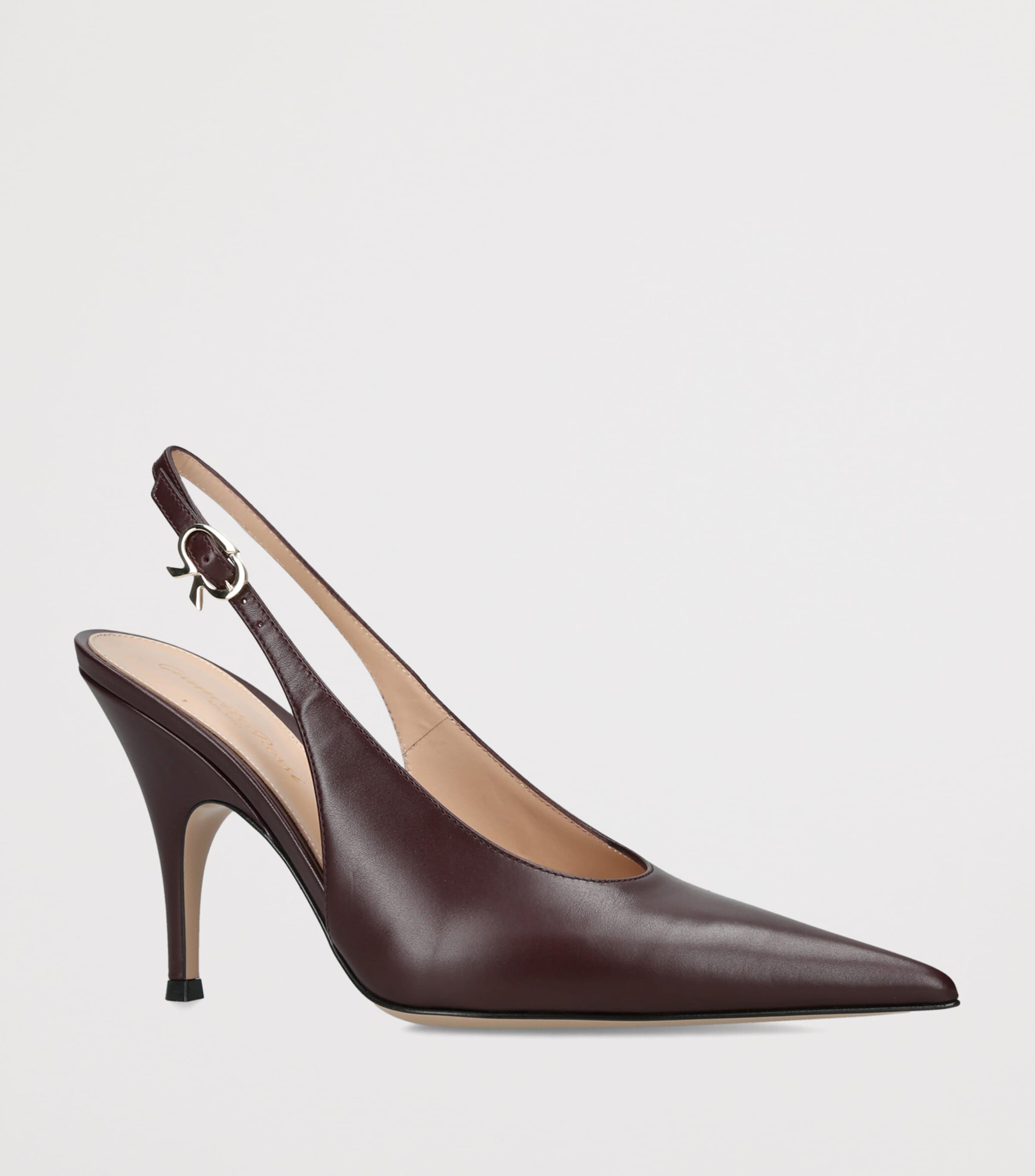 Gianvito Rossi Leather Sofia Slingback Pumps 95 Wine Image 3
