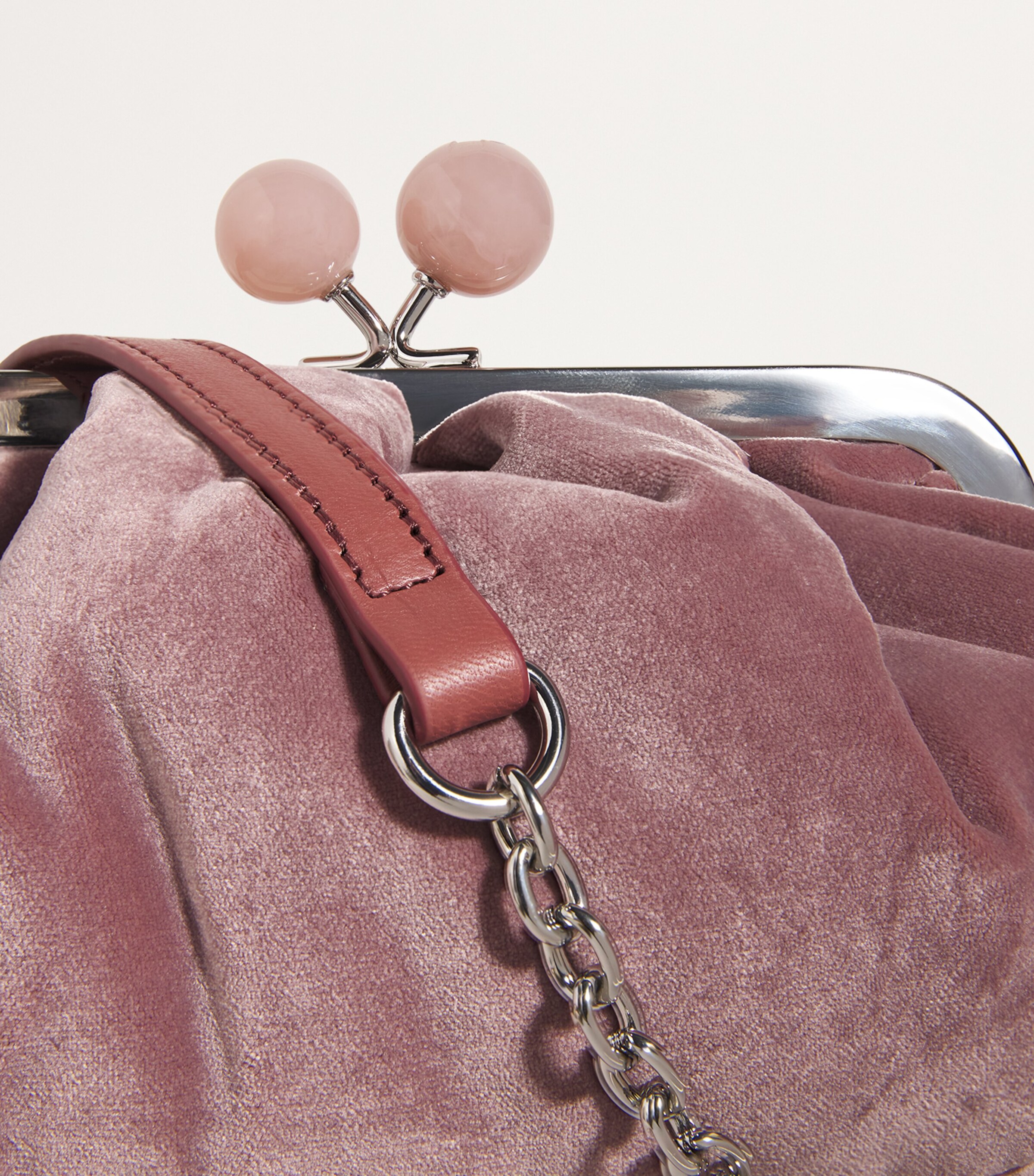 Weekend Max Mara Pink Small Velvet Pasticcino Clutch Bag | Harrods US