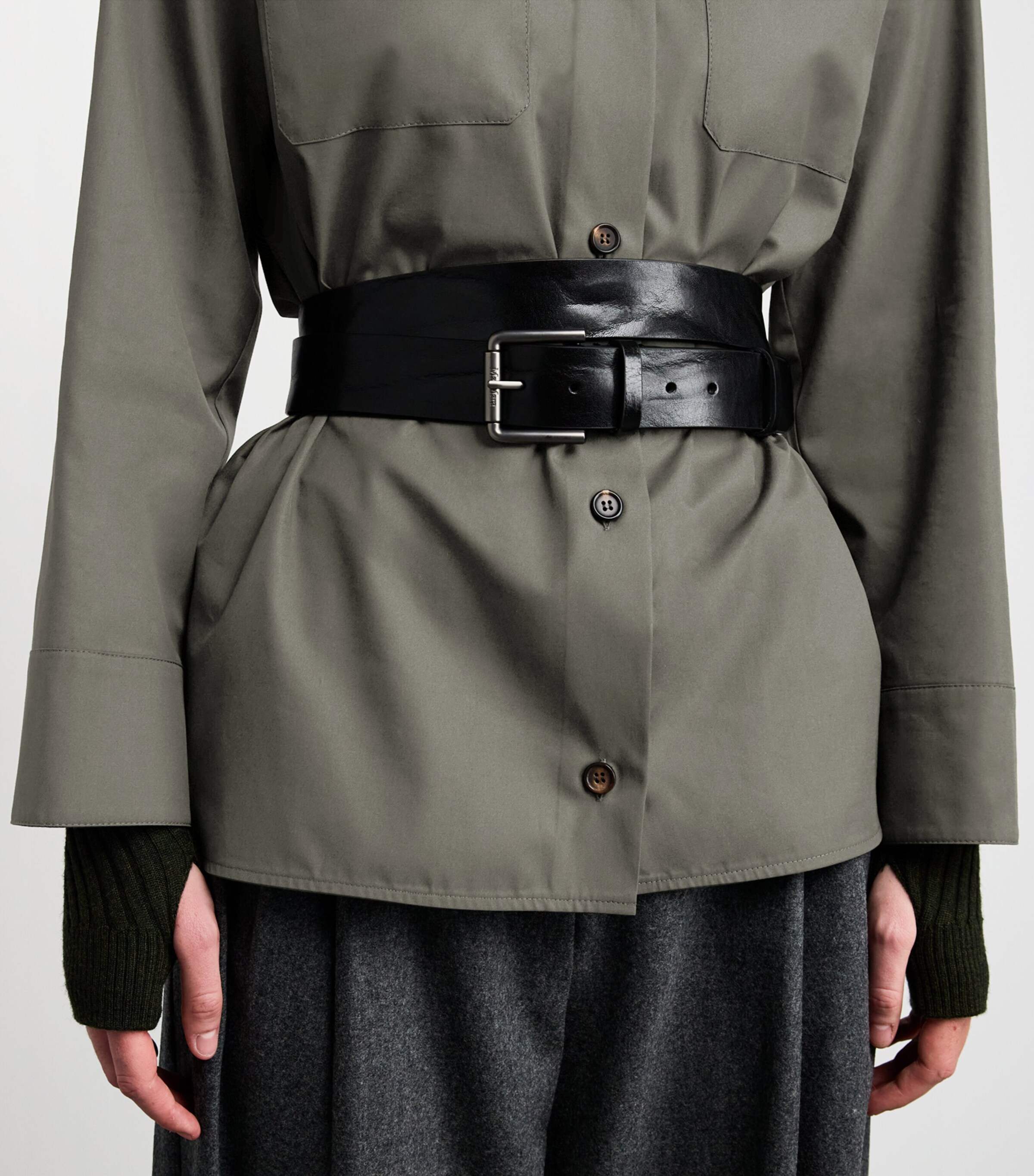 Cotton Twill Shirt GREEN Image 6