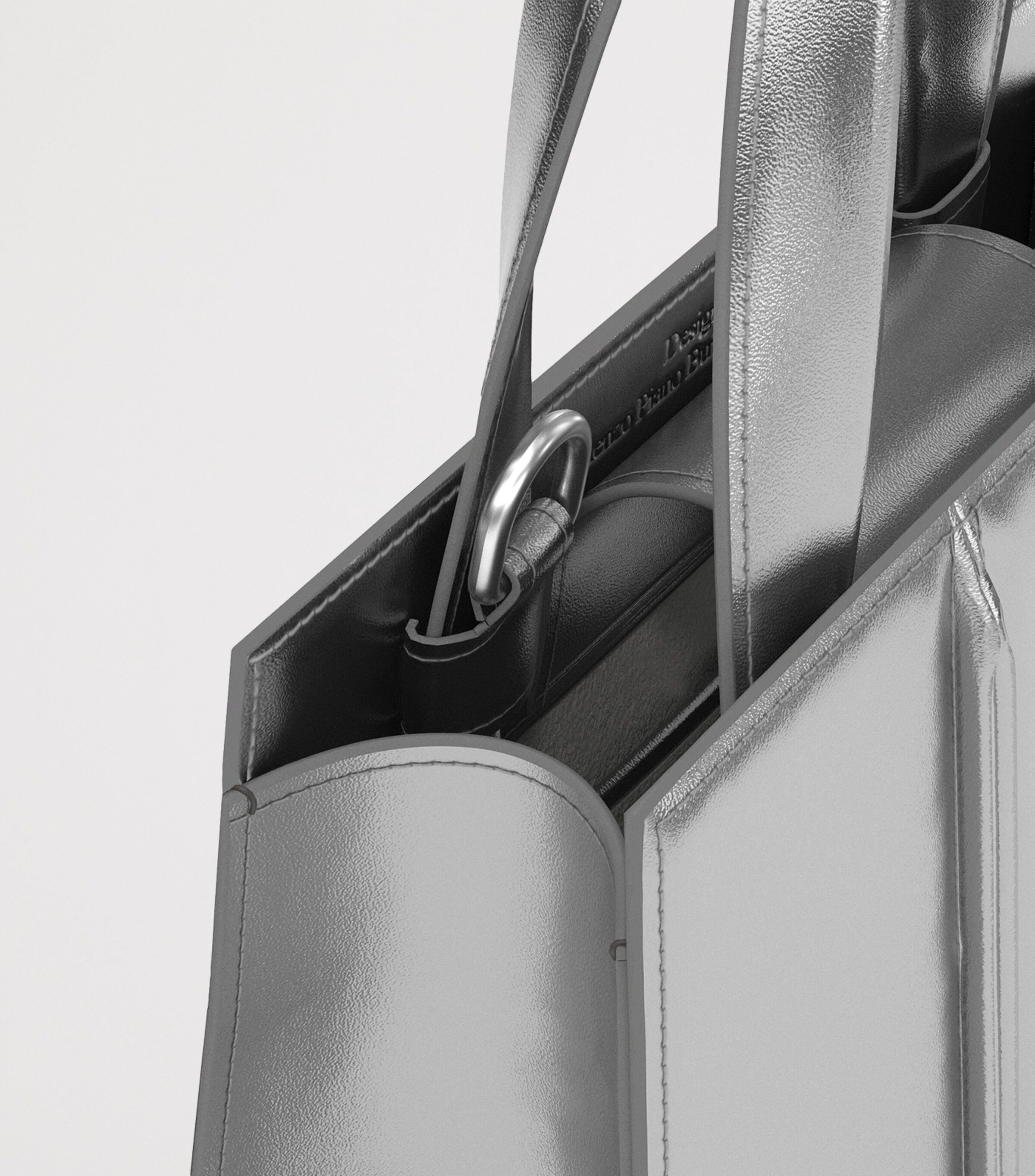 Max Mara Metallic Leather Whitney Bag 2 Top-Handle Bag Silver Image 7