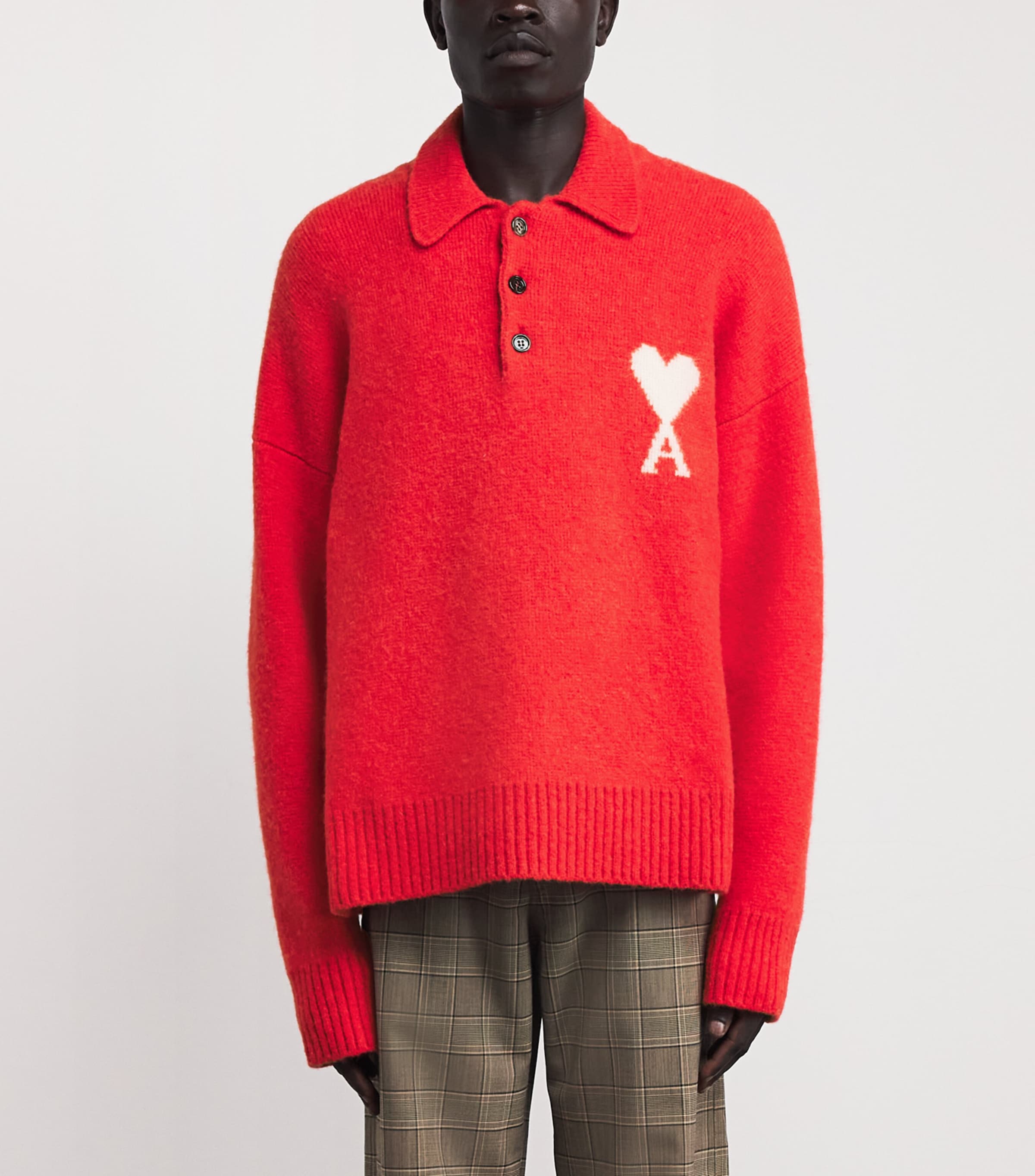 Alpaca-Blend Ami de Coeur Polo Sweater 6041 - ROUGE Image 3