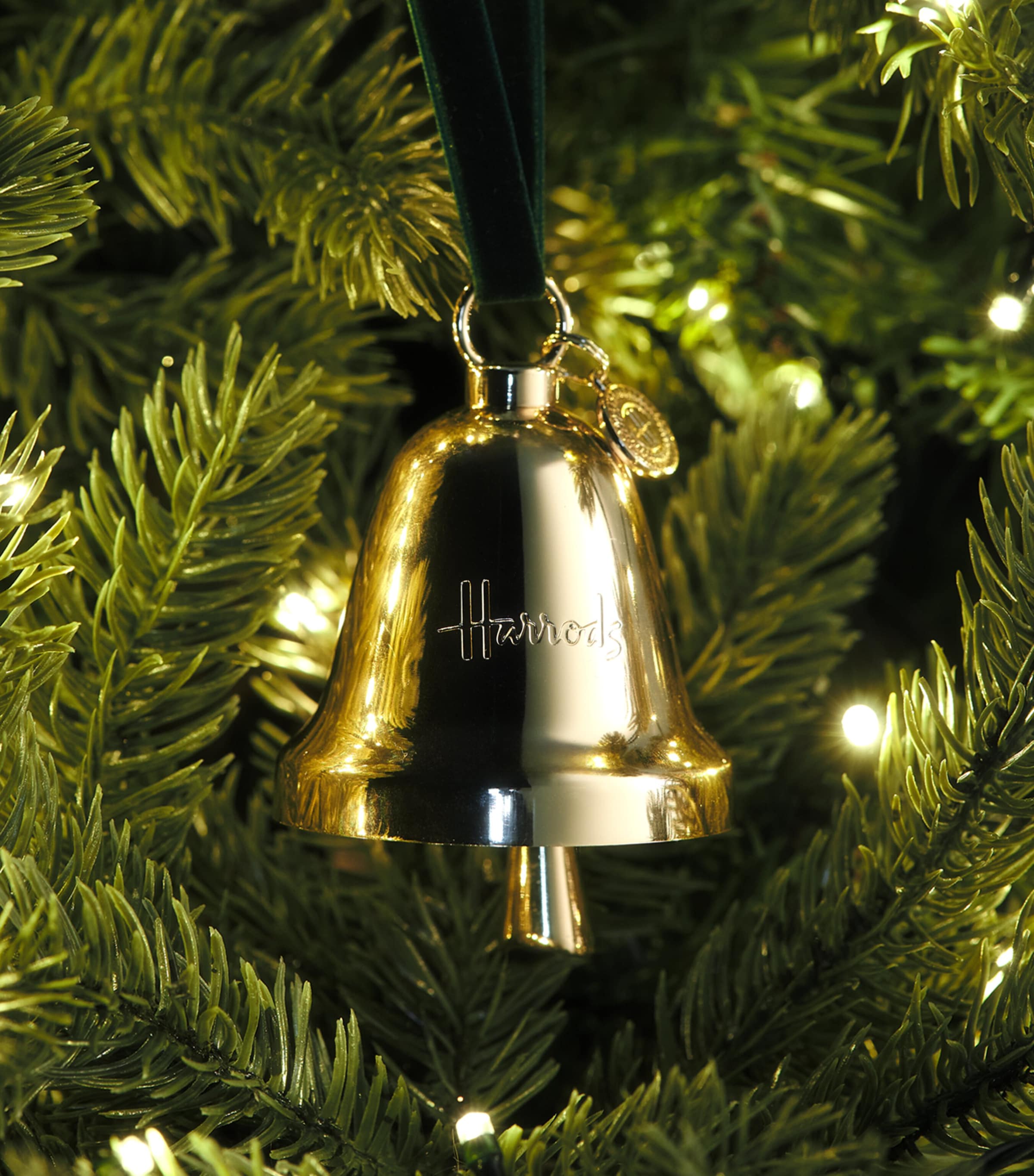 Harrods Golden Bell Tree Decoration White Image 3