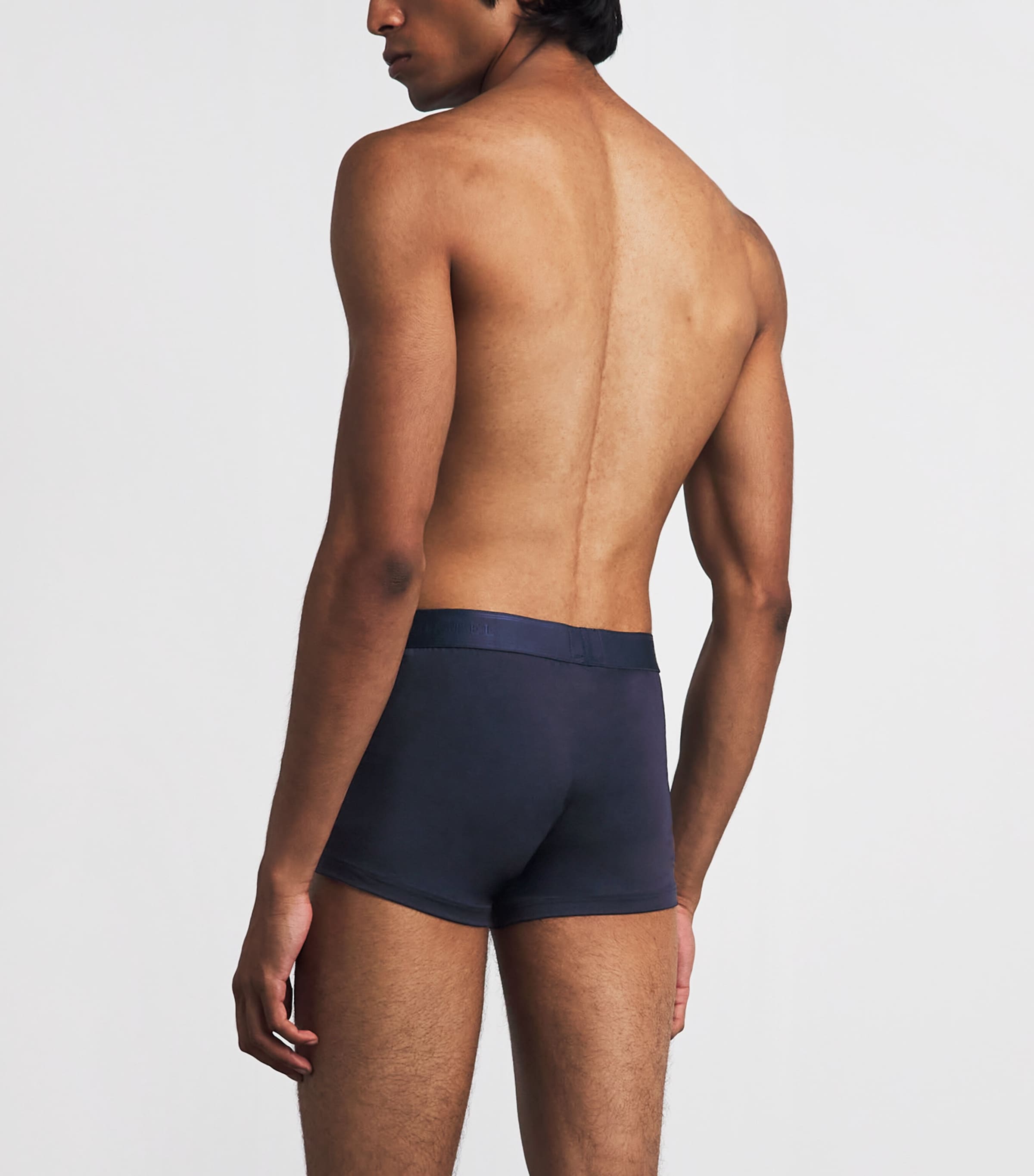 Sunspel Mens Stretch-Tencel Trunks Buaa Navy Image 3