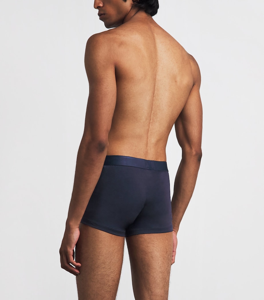 Sunspel Mens Stretch-Tencel Trunks Buaa Navy Image 3