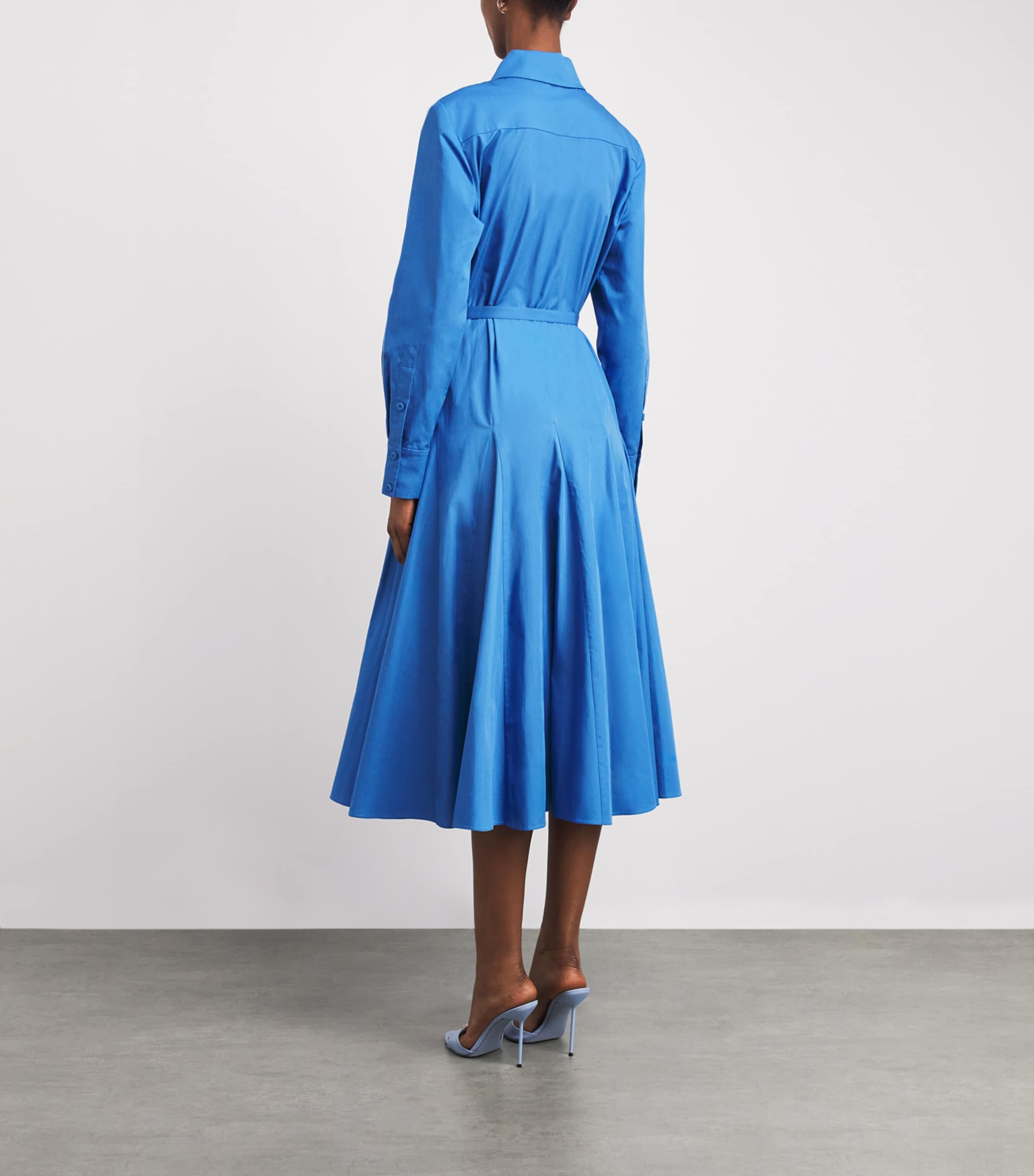 Emilia Wickstead Womens Cotton Marione Midi Shirt Dress Blue Image 4