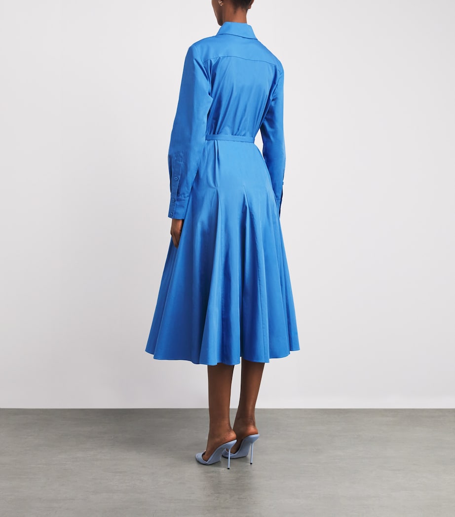 Emilia Wickstead Womens Cotton Marione Midi Shirt Dress Blue Image 4