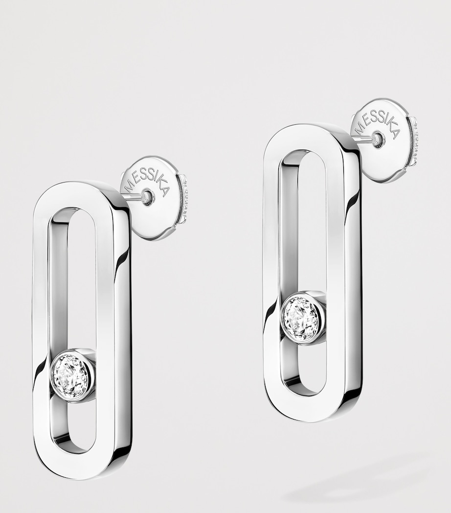 Messika Move Uno White Gold and Diamond Stud Earrings White Gold Image 3
