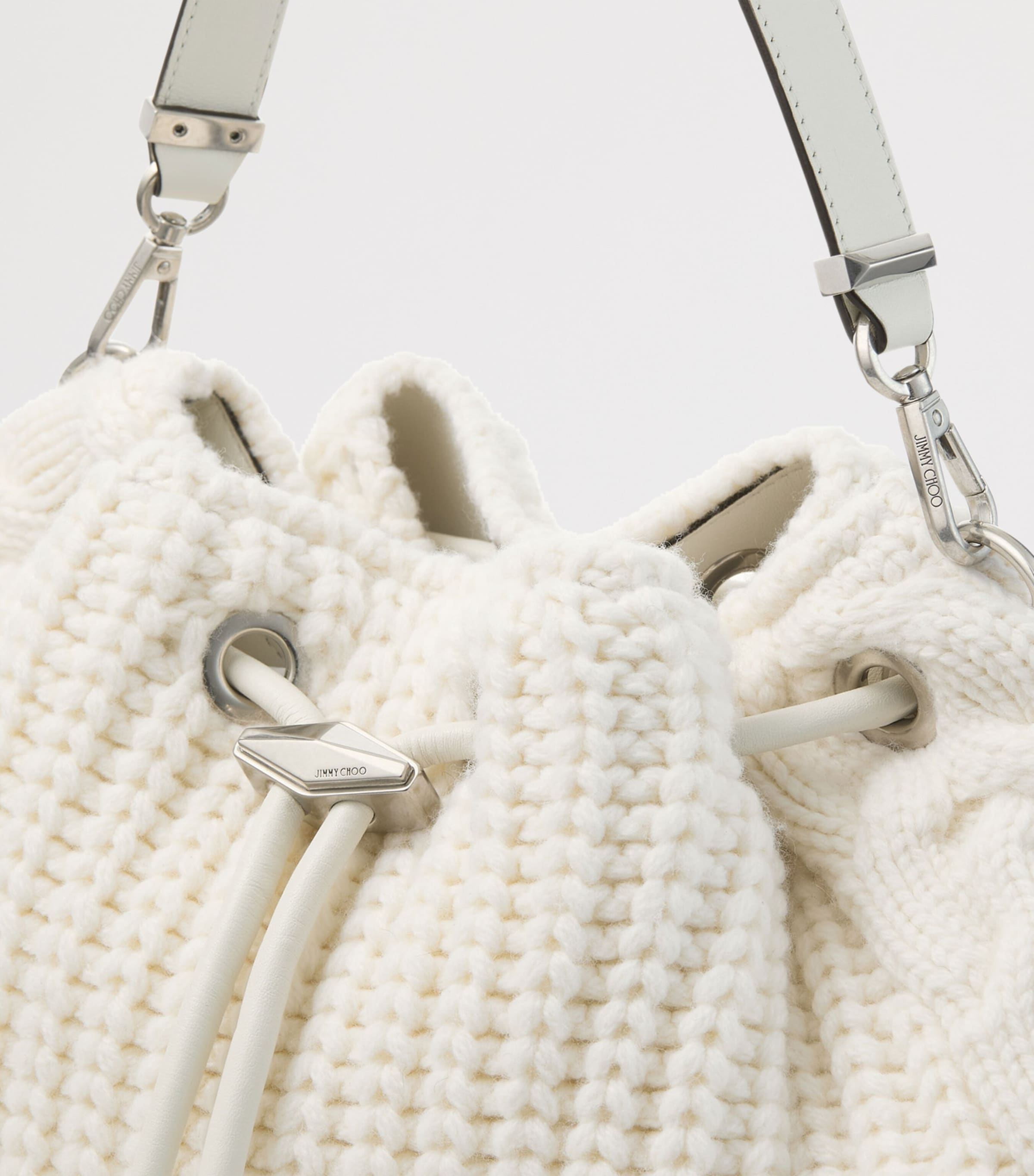 Bon Bon Cinch Wool Top-Handle Bag LATTE/ANTIQUE SILVER Image 3