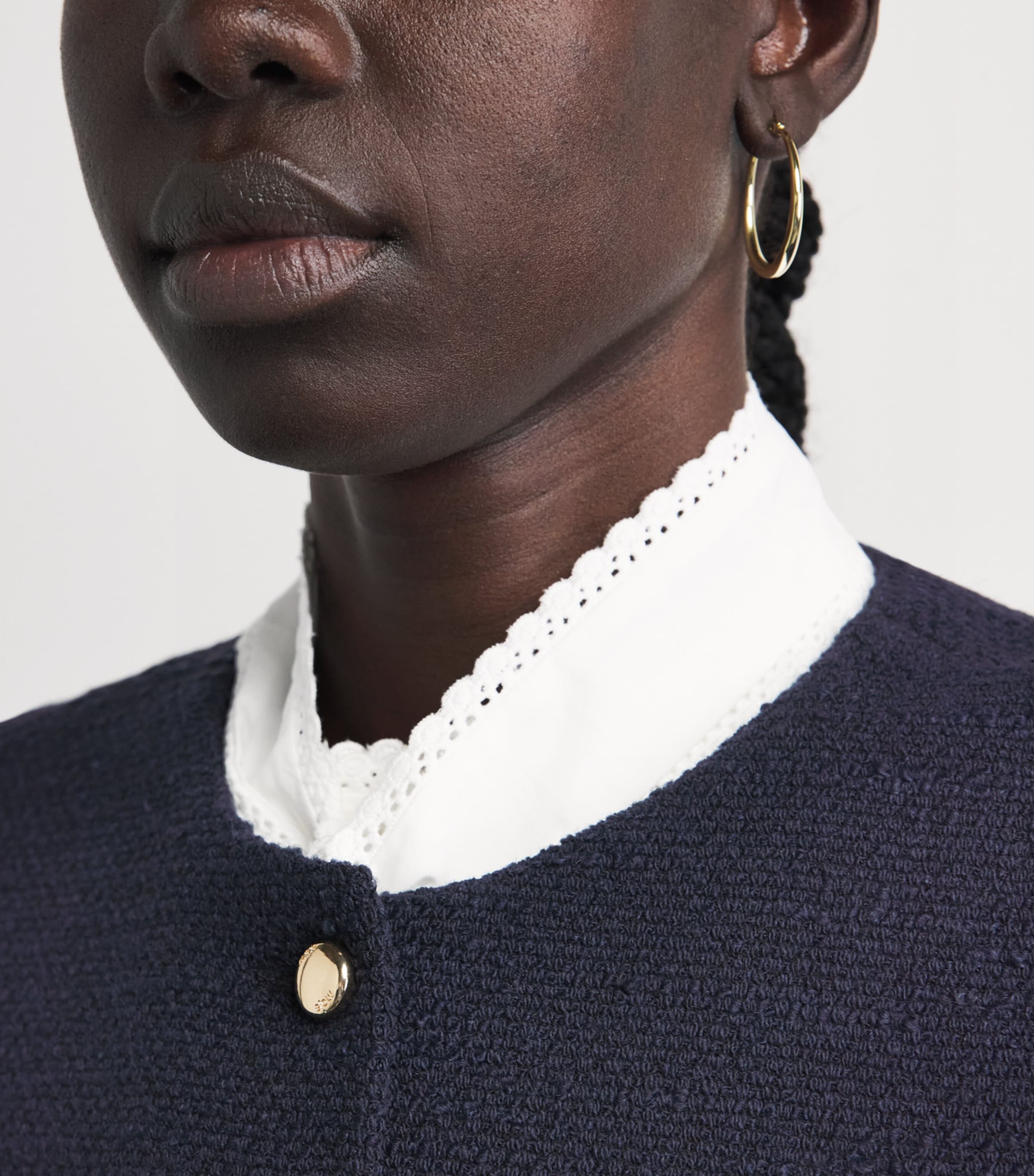 Maje Womens Tweed Gilet Navy Image 3