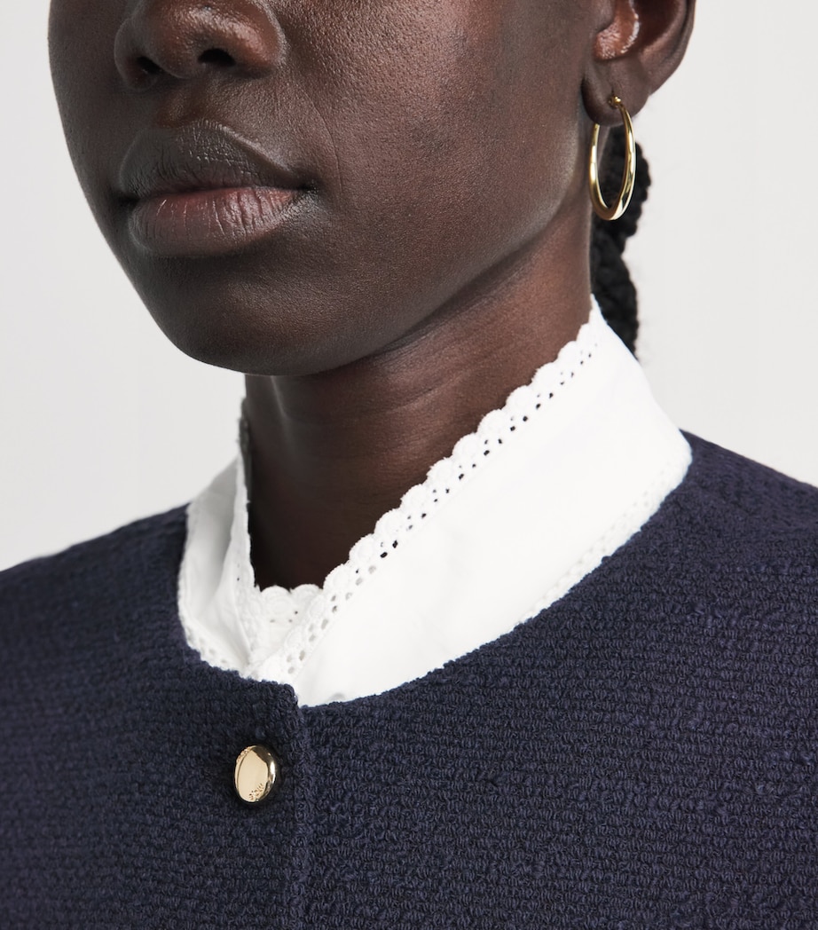 Maje Womens Tweed Gilet Navy Image 3