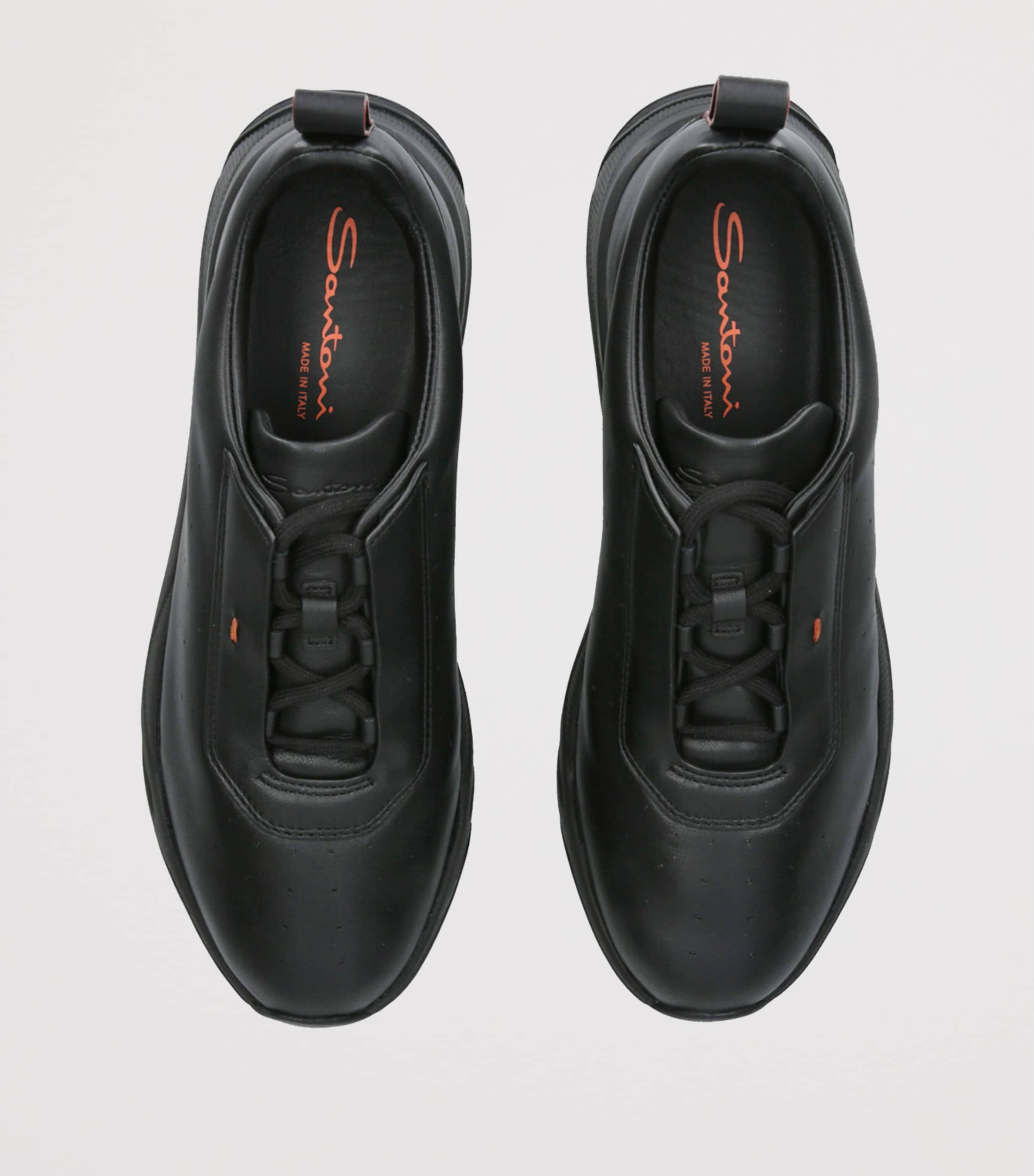 Santoni Leather Innova Sneakers Black Image 4