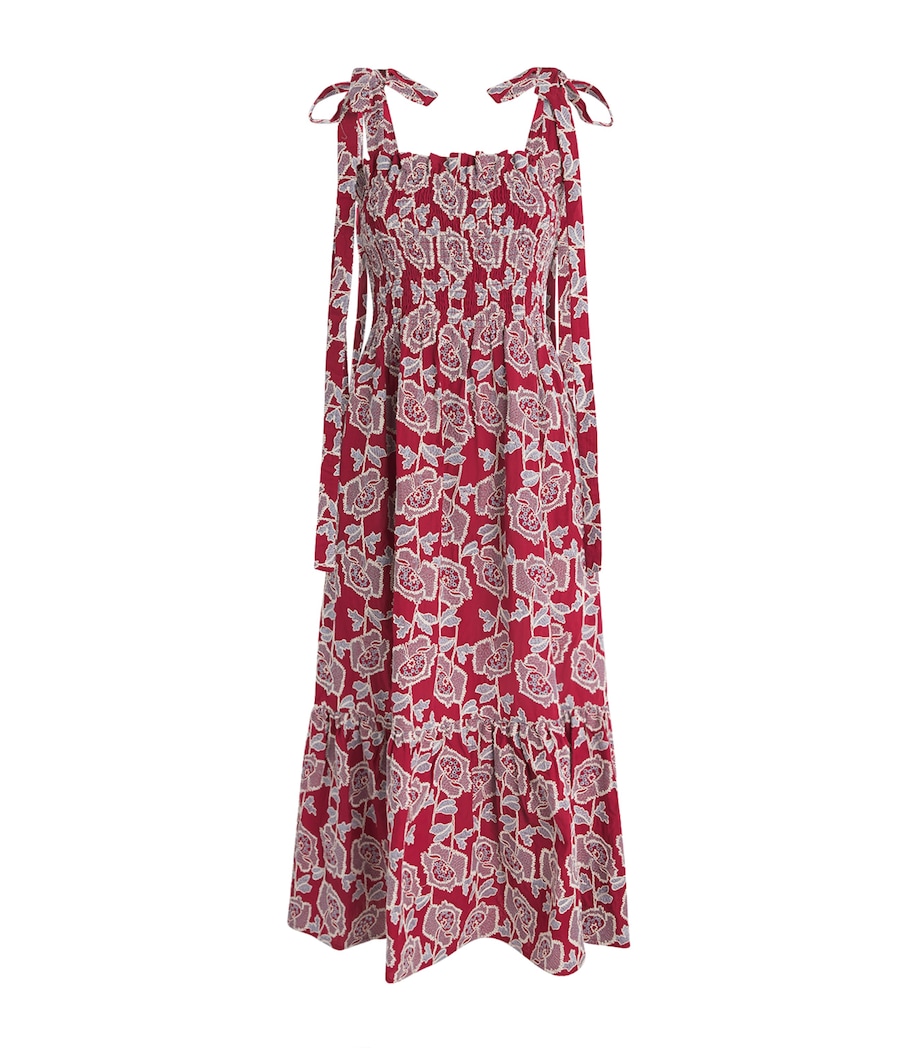 Erdem Womens Embroidered Floral Midi Dress Cherry Image 1