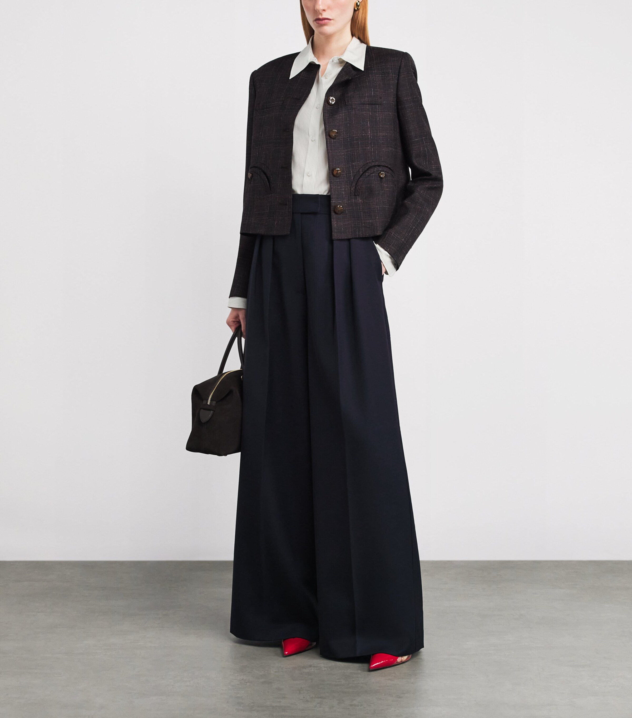 Blazé Milano Womens Silk Stripe Shirt Navy Stripe Image 2