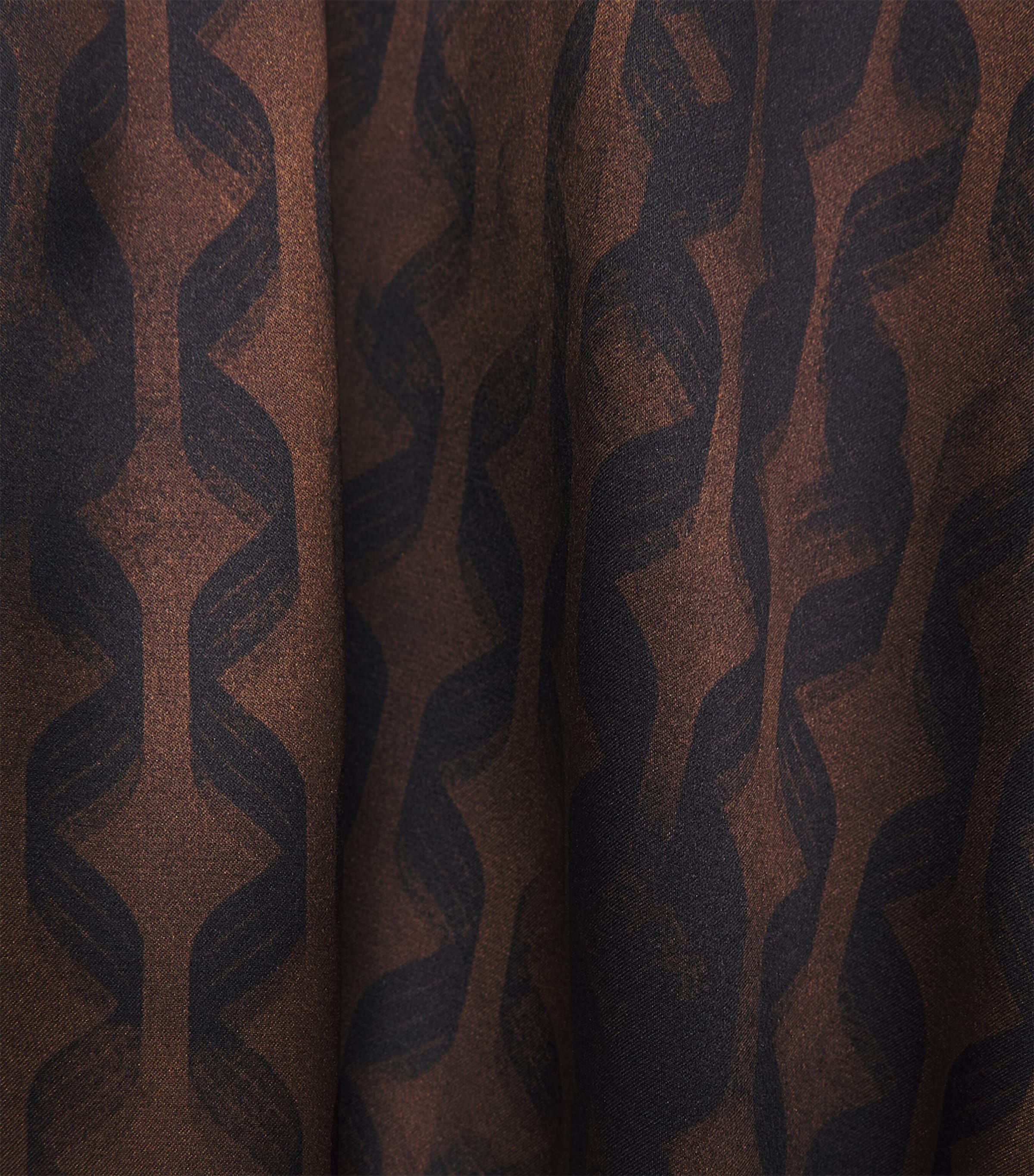 Kiton Womens Silk Printed Midi Dress Brown & Black Print Image 6