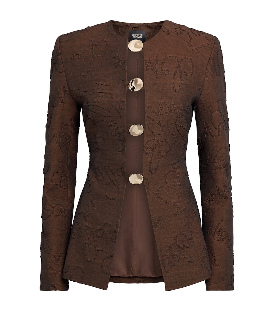 Christie Brown Brown Appliqué Button-Up Blazer | Harrods UK