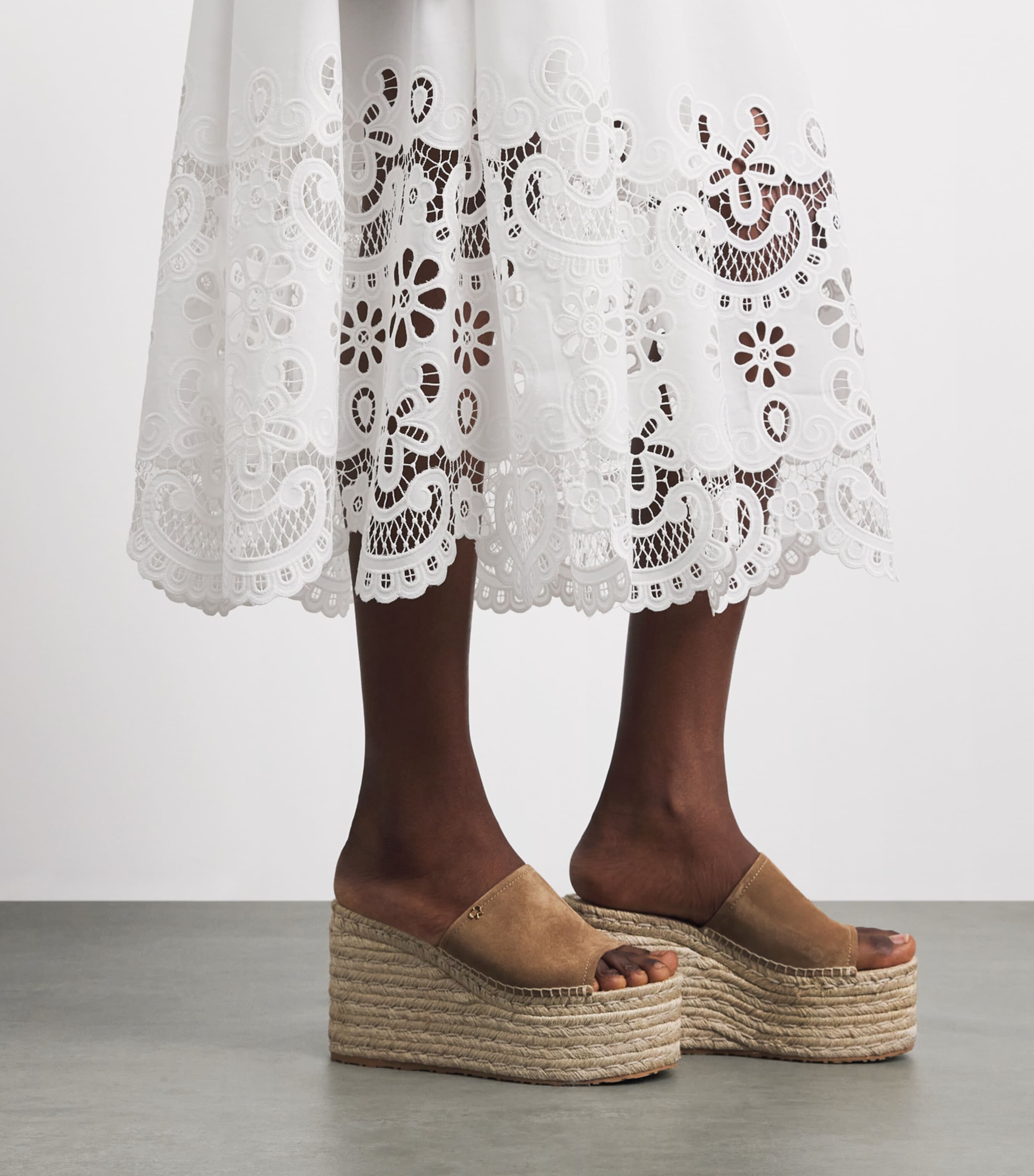 Stylein Womens Embroidered Jorah Midi Skirt White Image 3