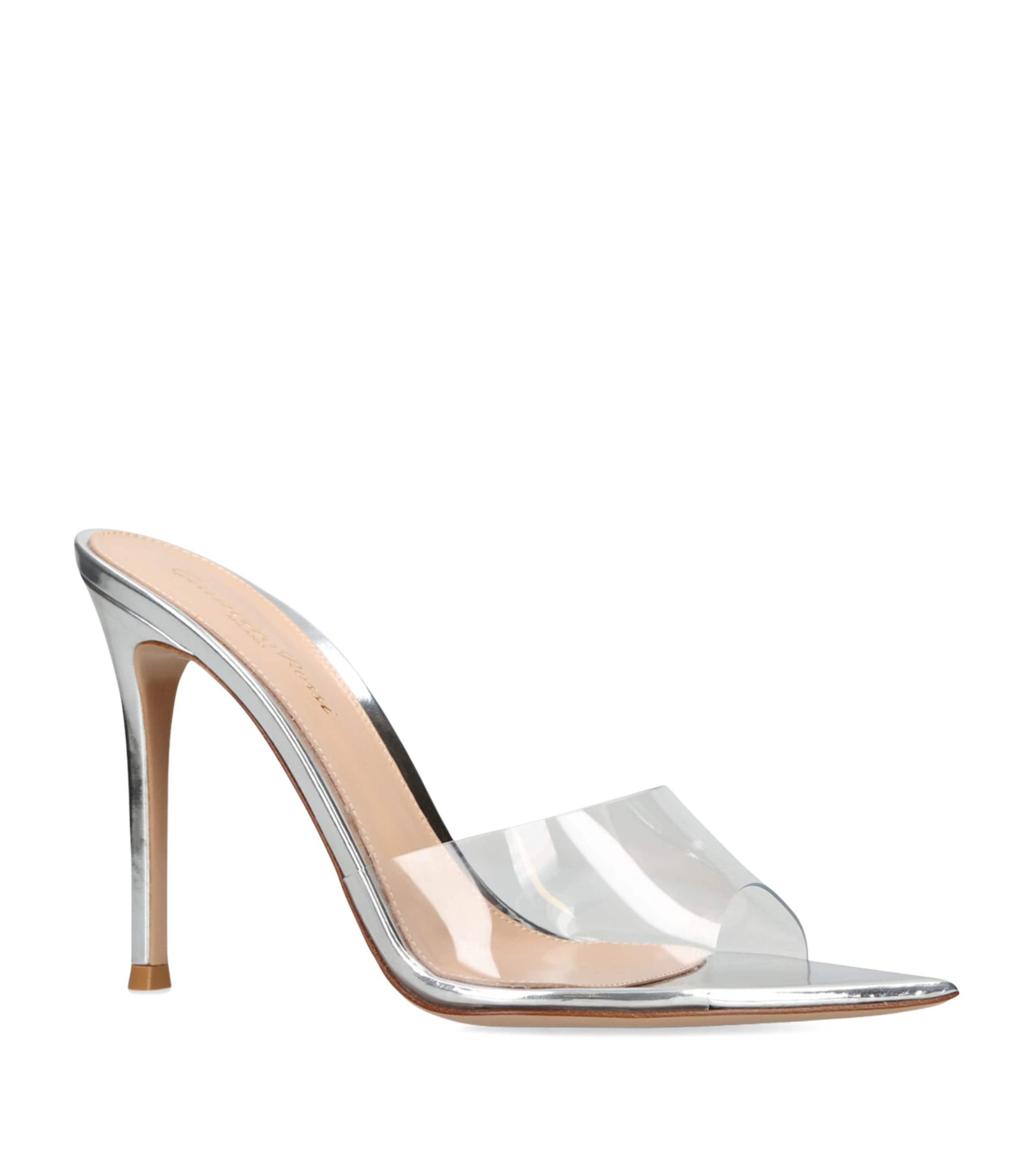 Shop Gianvito Rossi Elle Mules 105 In Silver