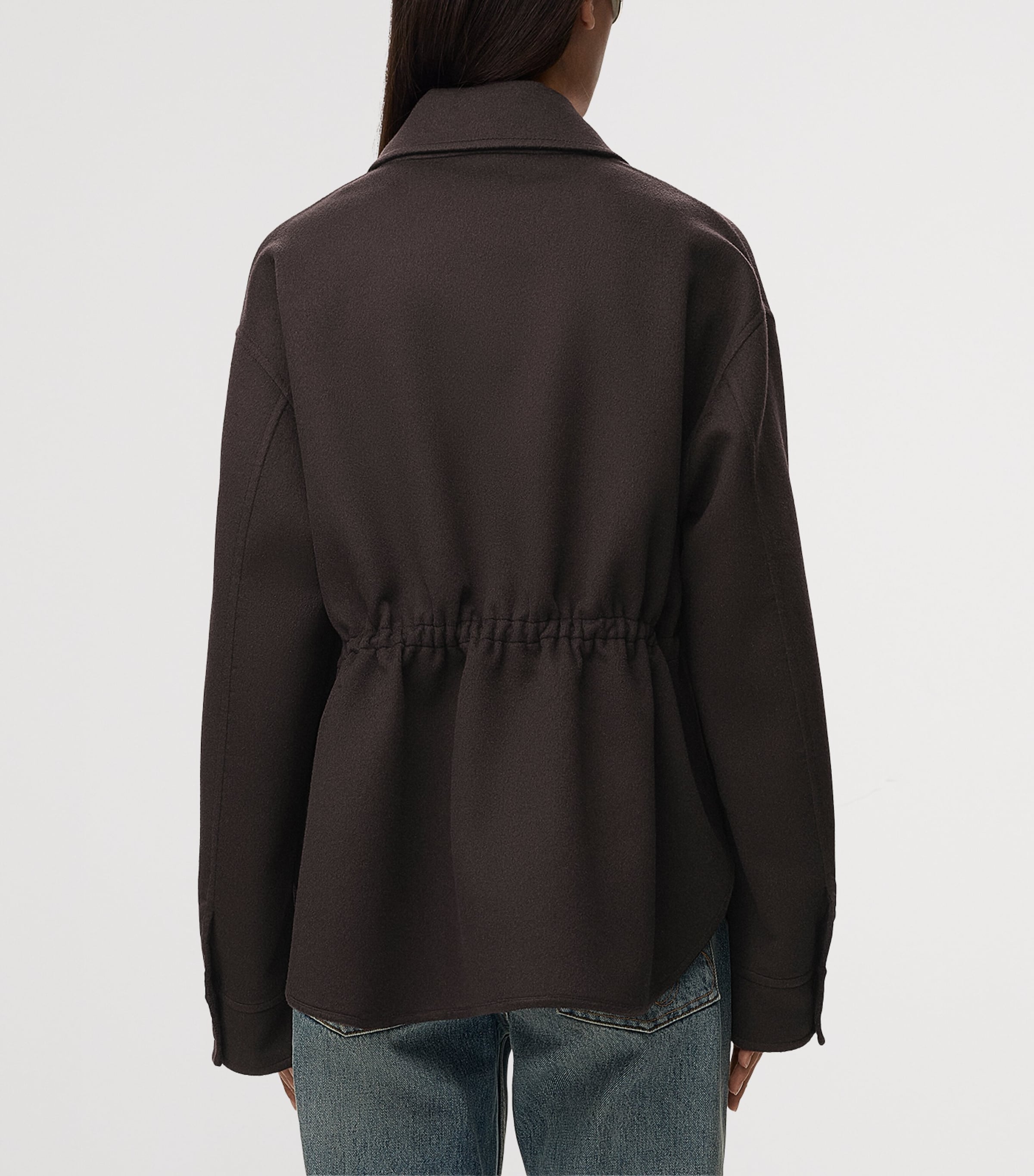 LOEWE Womens Wool-Cashmere Workwear Jacket Brown/grey Image 4