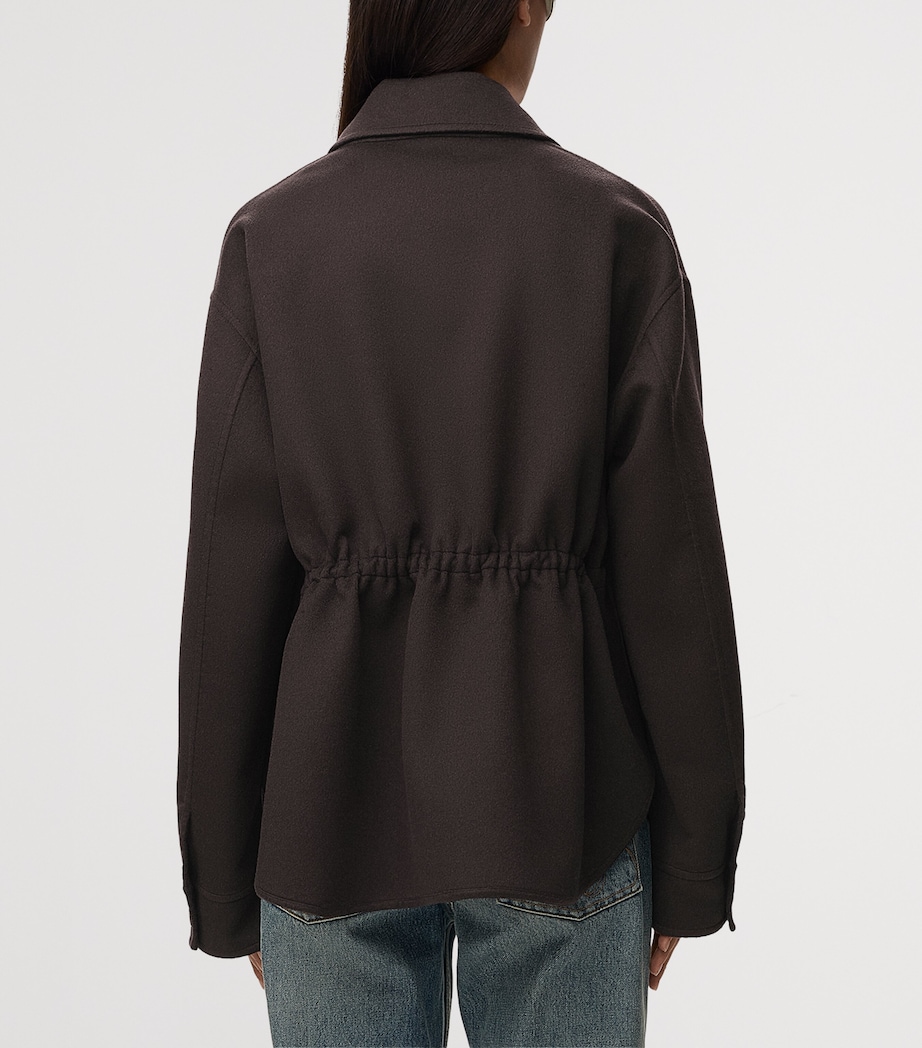 LOEWE Womens Wool-Cashmere Workwear Jacket Brown/grey Image 4
