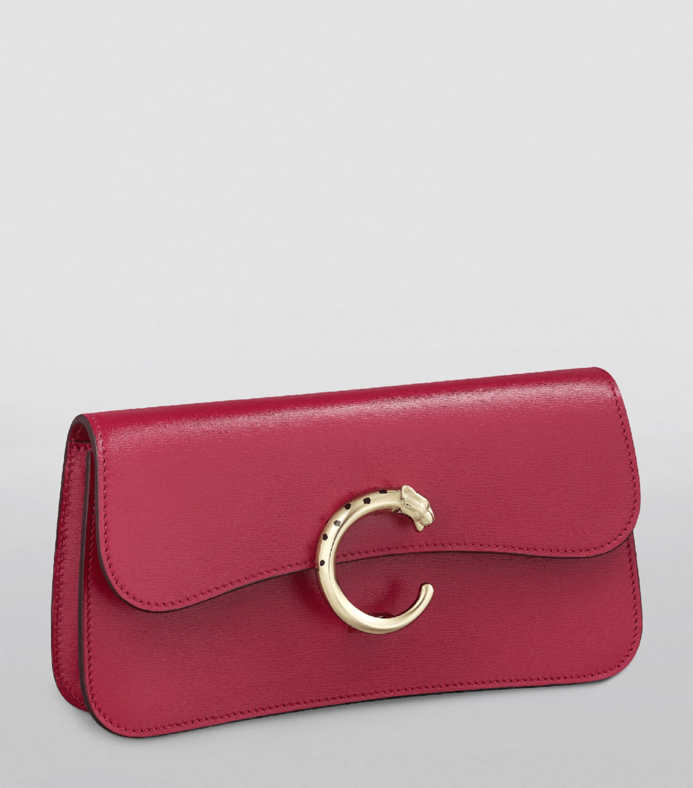 Mini Leather Panthère de Cartier Cross-Body Bag RED Image 7
