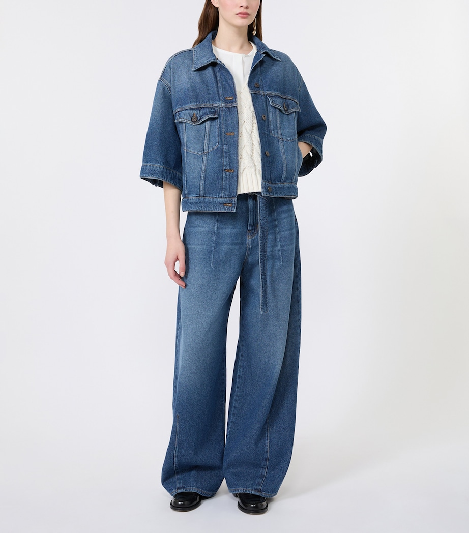 Weekend Max Mara Womens Structured Denim Shirt Navy Image 6