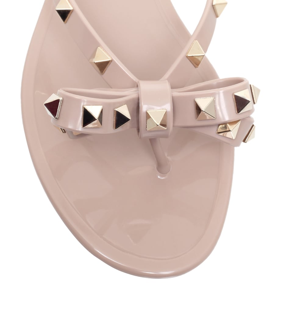 Valentino Garavani Rockstud Flip Flops Nude Image 6