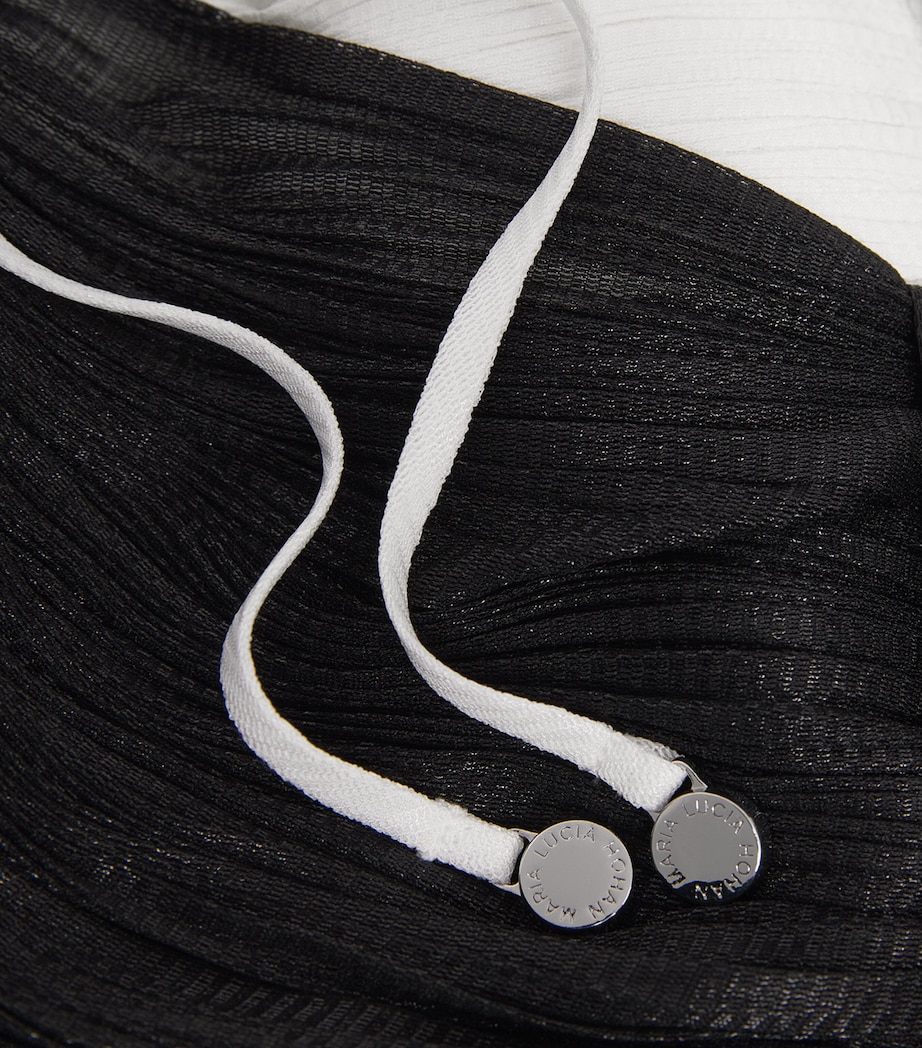 Pleated Dita Maxi Dress MASCARA/PEARL WHITE Image 5