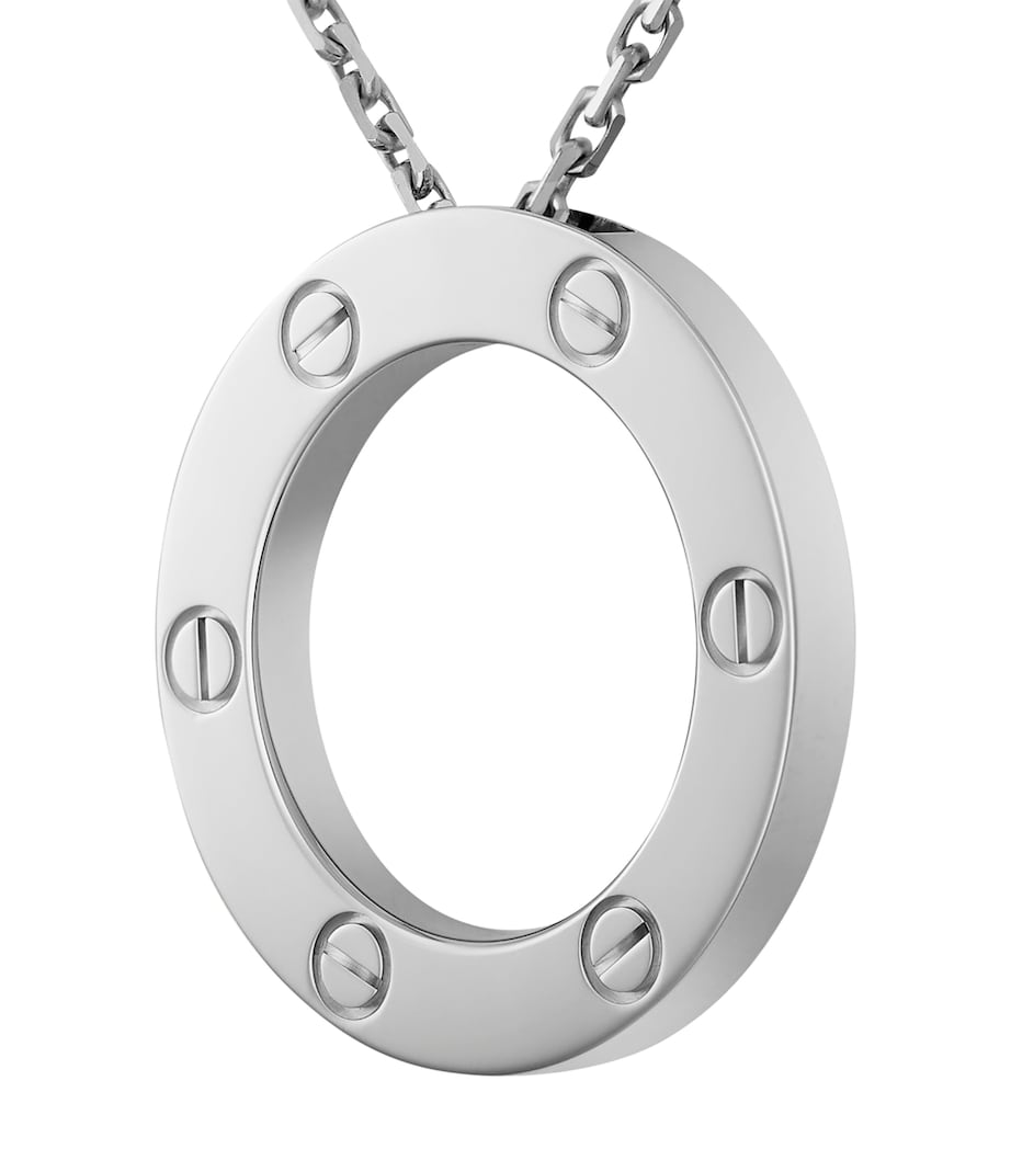 White Gold LOVE Necklace WHITE GOLD Image 5