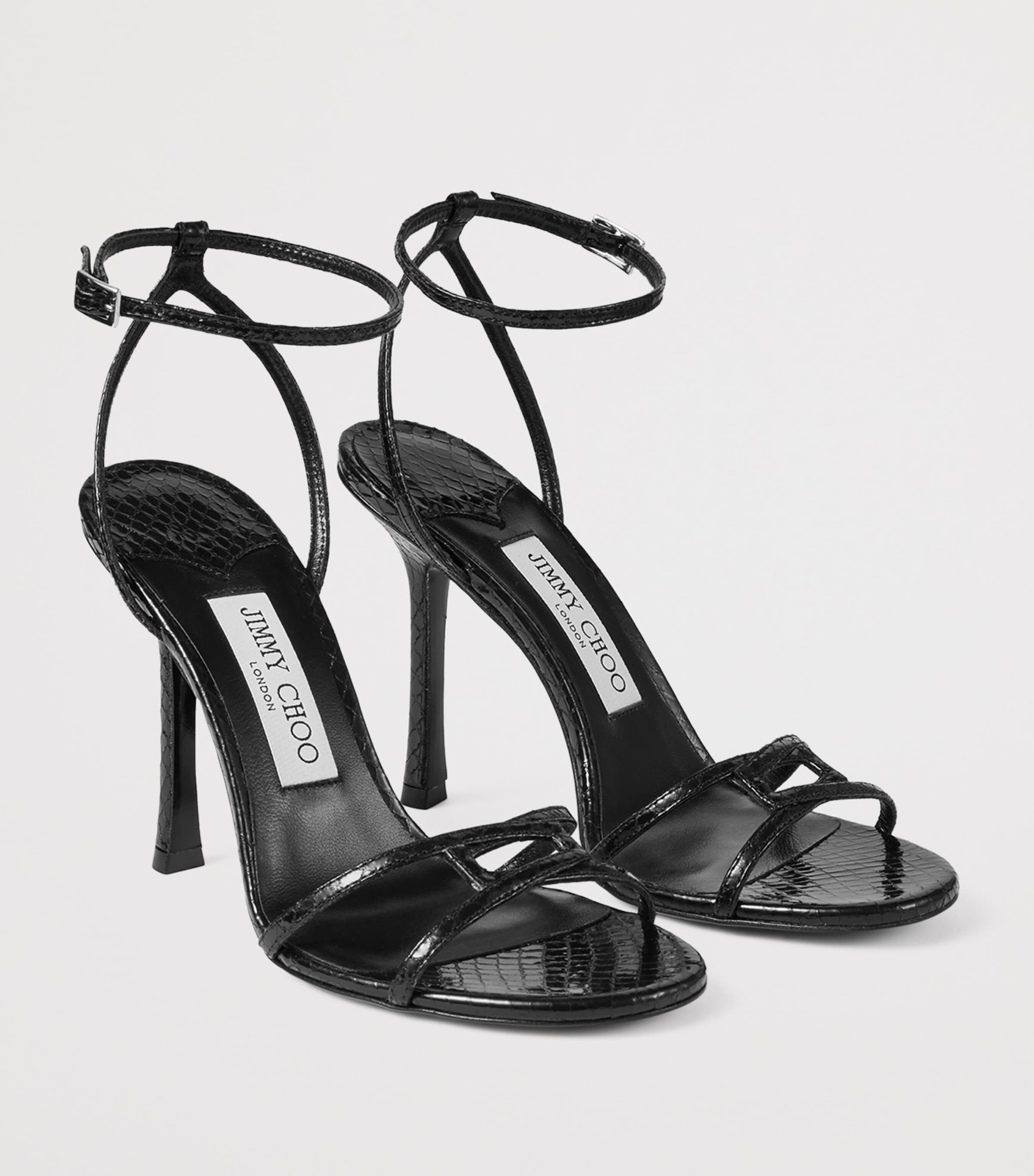 サンダル・ミュール JIMMY CHOO 1998 LEO SANDALS IN LAMINATED LEATHER 1998 Leo 100 |Gold Candy Wrap Leather Sandal | JIMMY CHOO CA