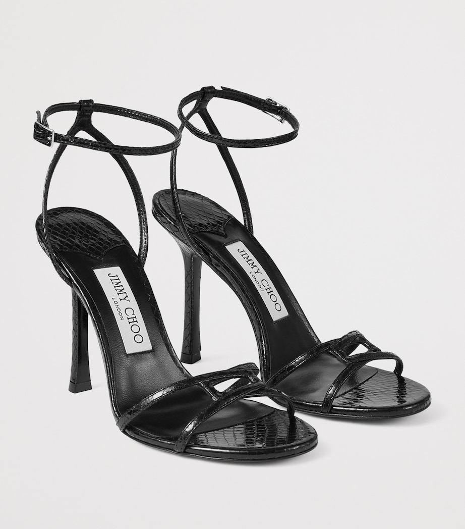 1998 Leo 100 Leather Heeled Sandals BLACK Image 5
