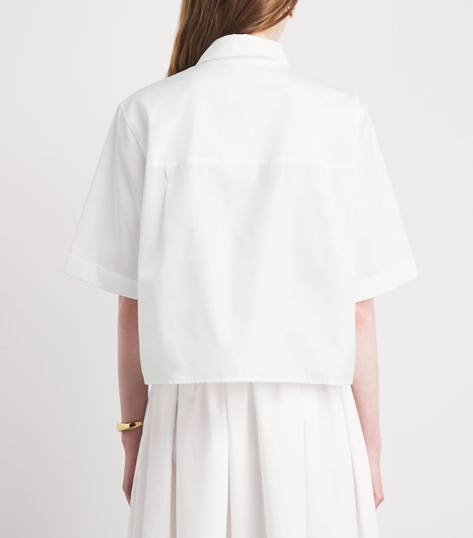Vince Womens Cotton Scallop-Detail Shirt Optic White Image 5