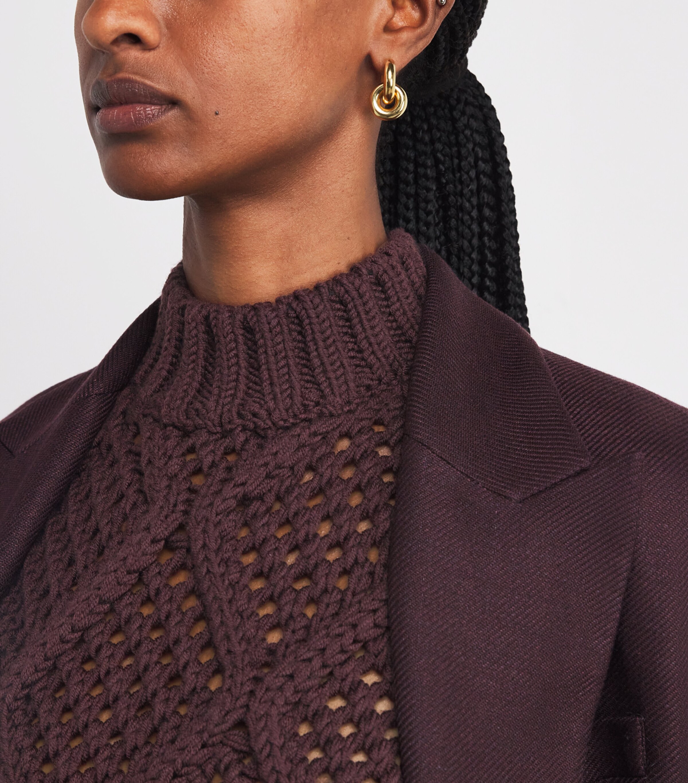 Wool Openwork-Cable Knit Sweater Vest MOSTO Image 6