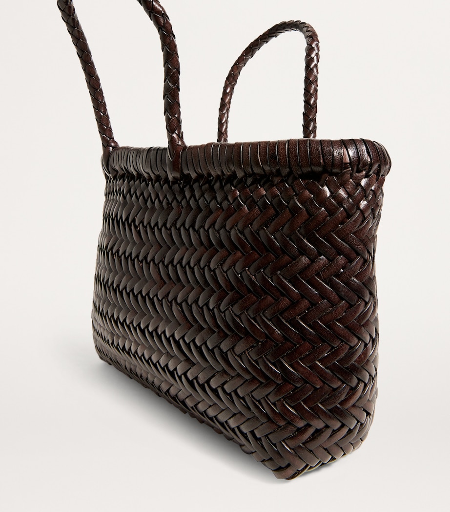 Mini Leather Flat Gora Tote Bag DARK BROWN Image 6