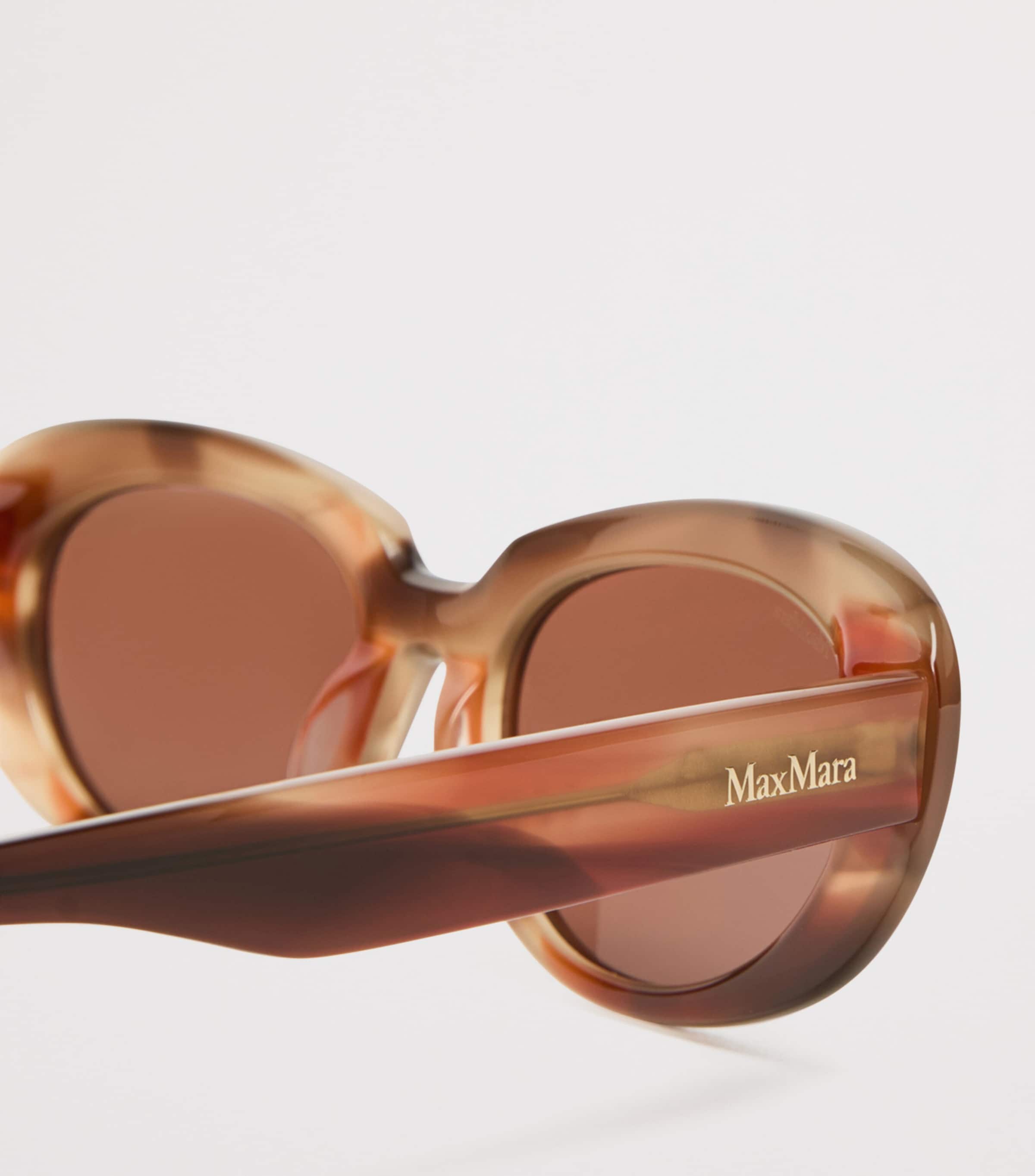 Max Mara Acetate Oval Sunglasses Rust Image 3
